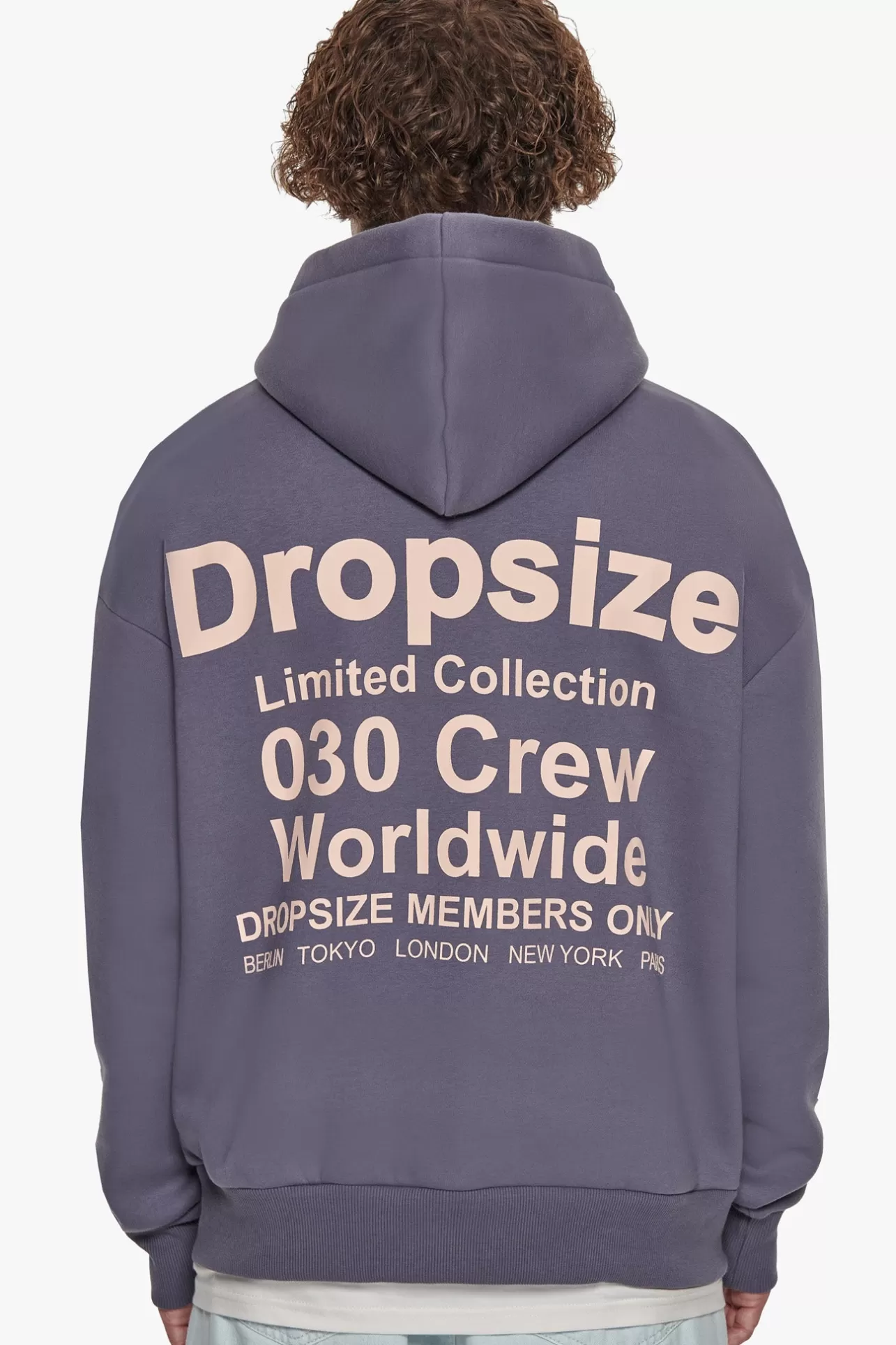 Dropsize HEAVY OVERSIZE MEMBERS ONLY HOODIE BLUE GRANITE* Hoodie