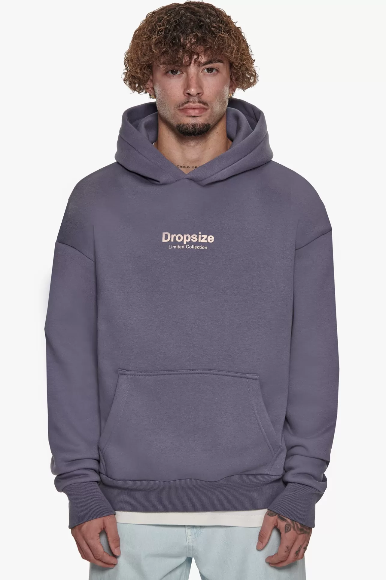 Dropsize HEAVY OVERSIZE MEMBERS ONLY HOODIE BLUE GRANITE* Hoodie