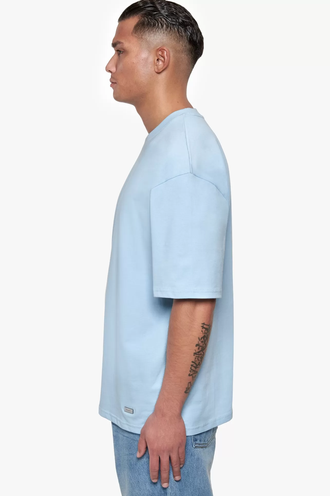 Dropsize HEAVY OVERSIZE METAL PATCH BASIC T-SHIRT BABY BLUE* T Shirt