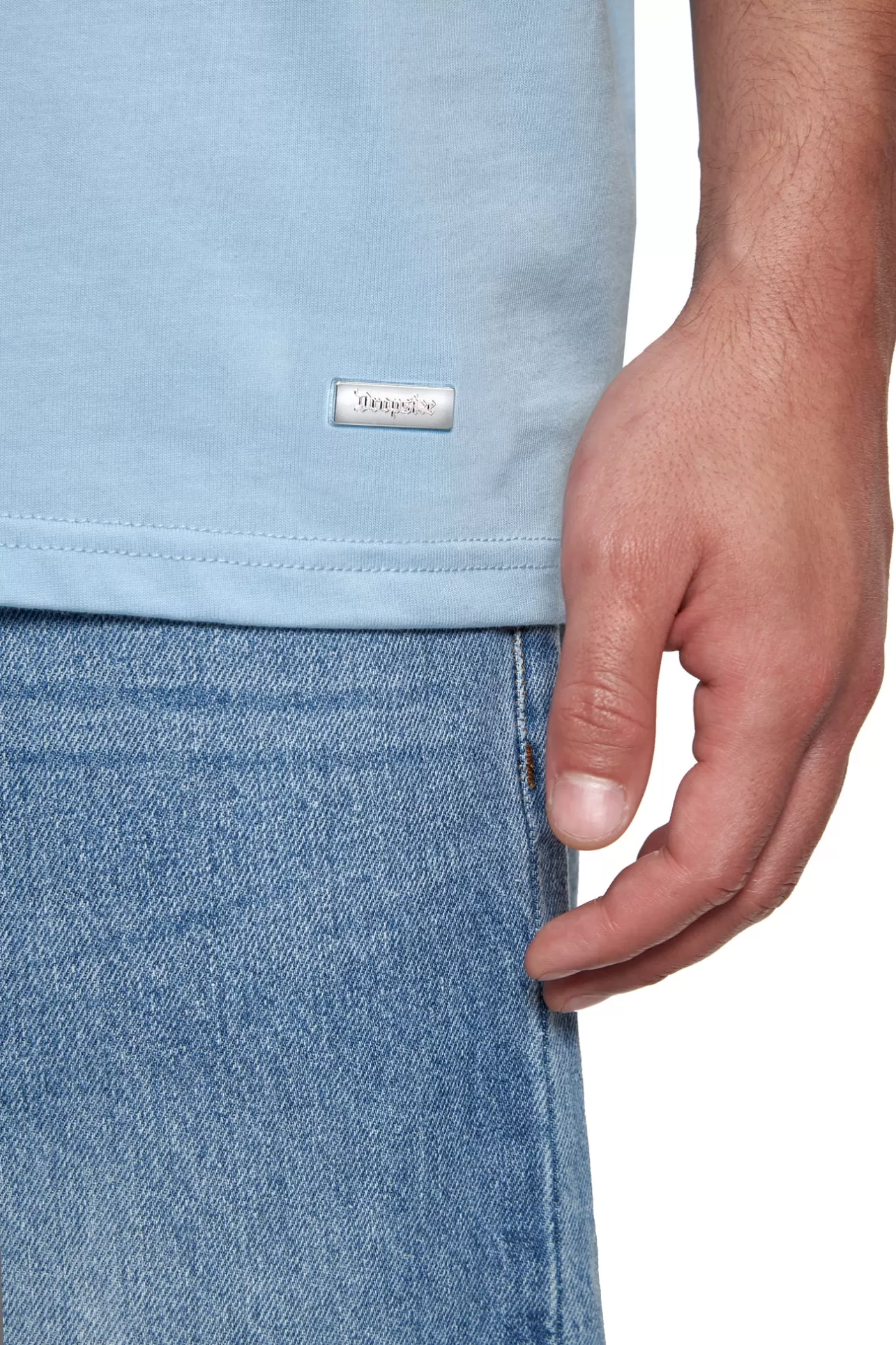Dropsize HEAVY OVERSIZE METAL PATCH BASIC T-SHIRT BABY BLUE* T Shirt