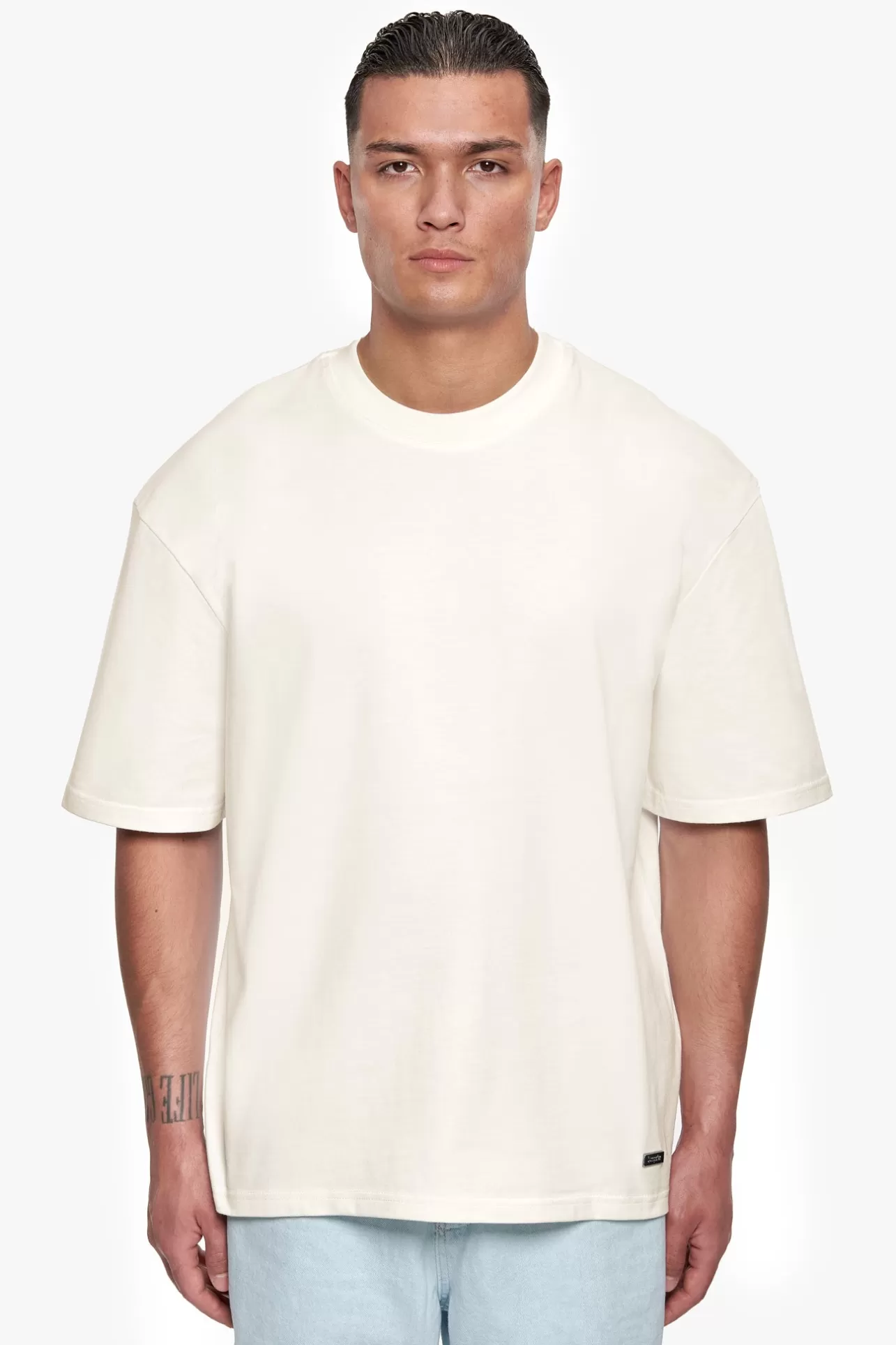 Dropsize HEAVY OVERSIZE METAL PATCH BASIC T-SHIRT CREAM* T Shirt