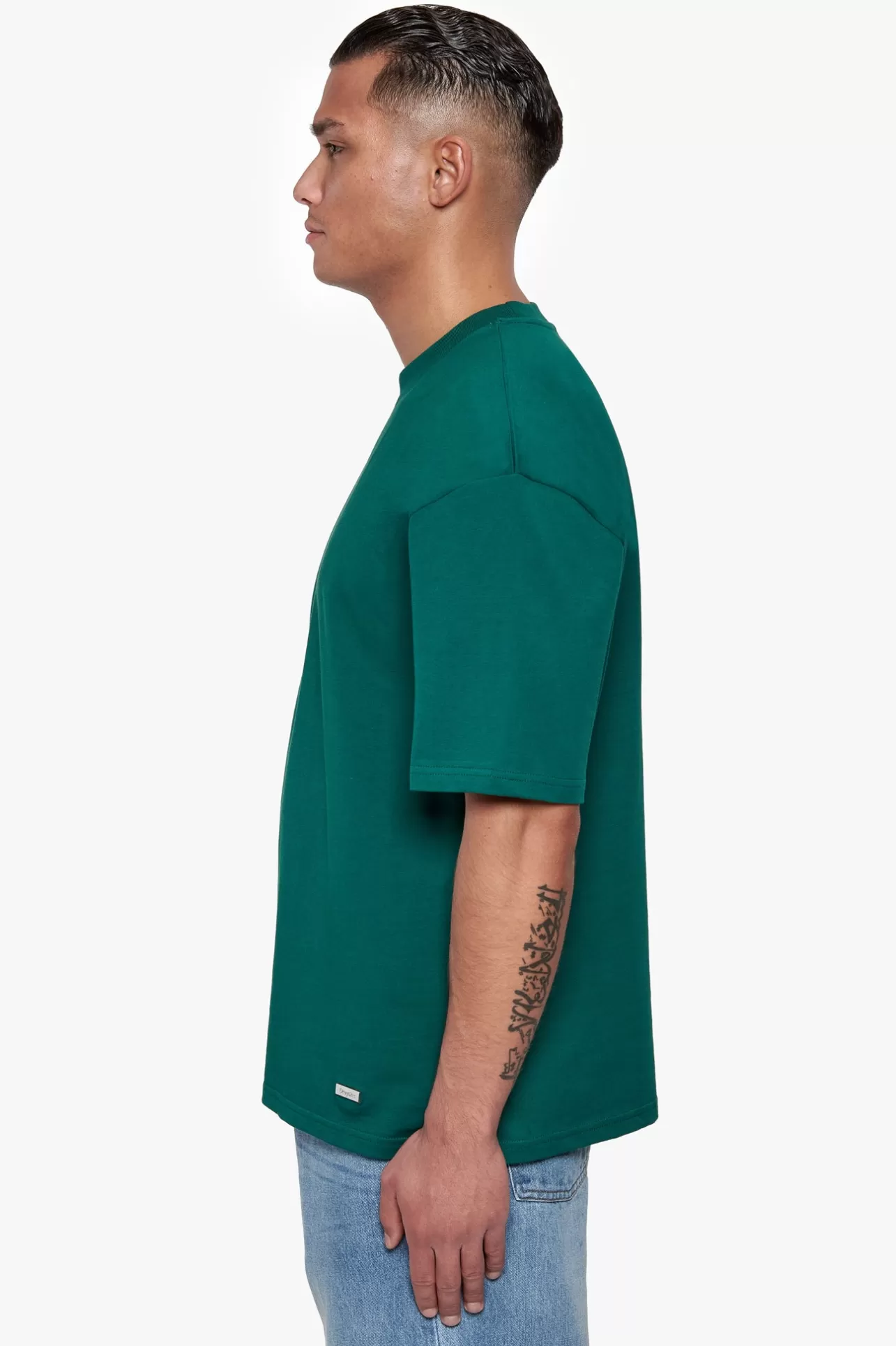 Dropsize HEAVY OVERSIZE METAL PATCH BASIC T-SHIRT GREEN* T Shirt