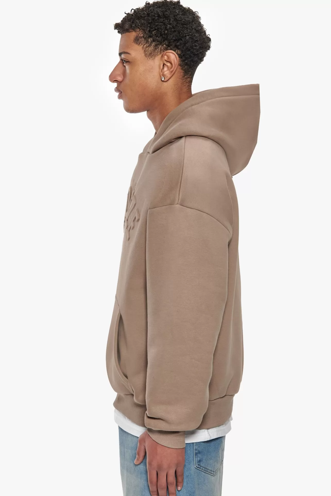 Dropsize HEAVY OVERSIZE MID HD HOODIE SILVER MINK EMBOSSED* Hoodie