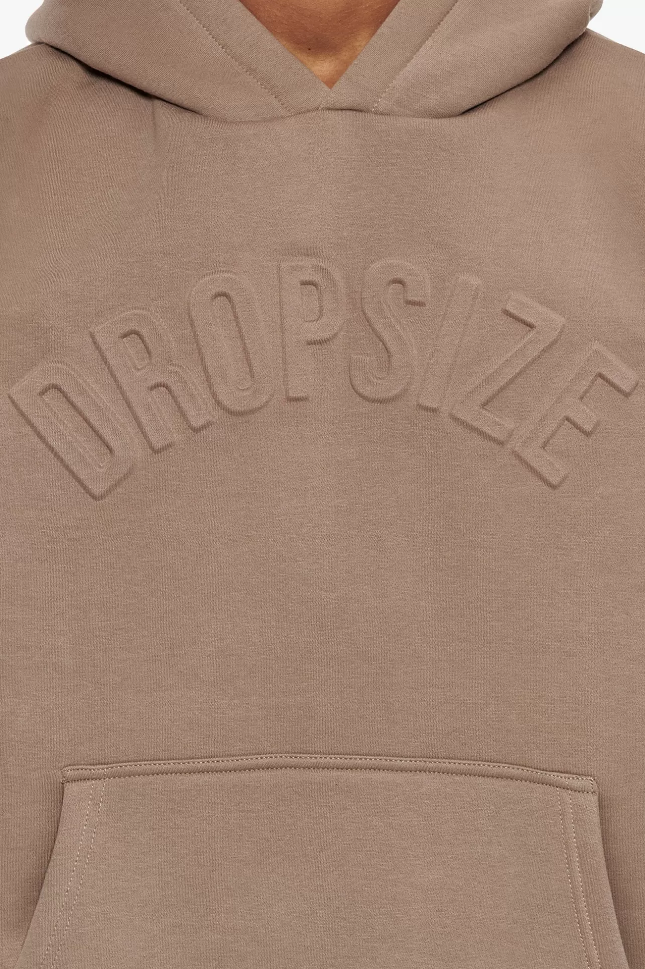 Dropsize HEAVY OVERSIZE MID HD HOODIE SILVER MINK EMBOSSED* Hoodie