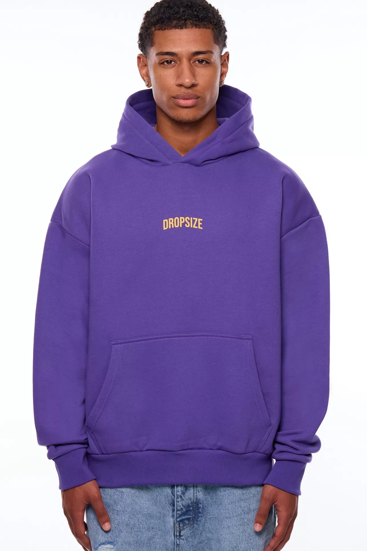 Dropsize HEAVY OVERSIZE MIDDLE LOGO HOODIE PURPLE* Hoodie