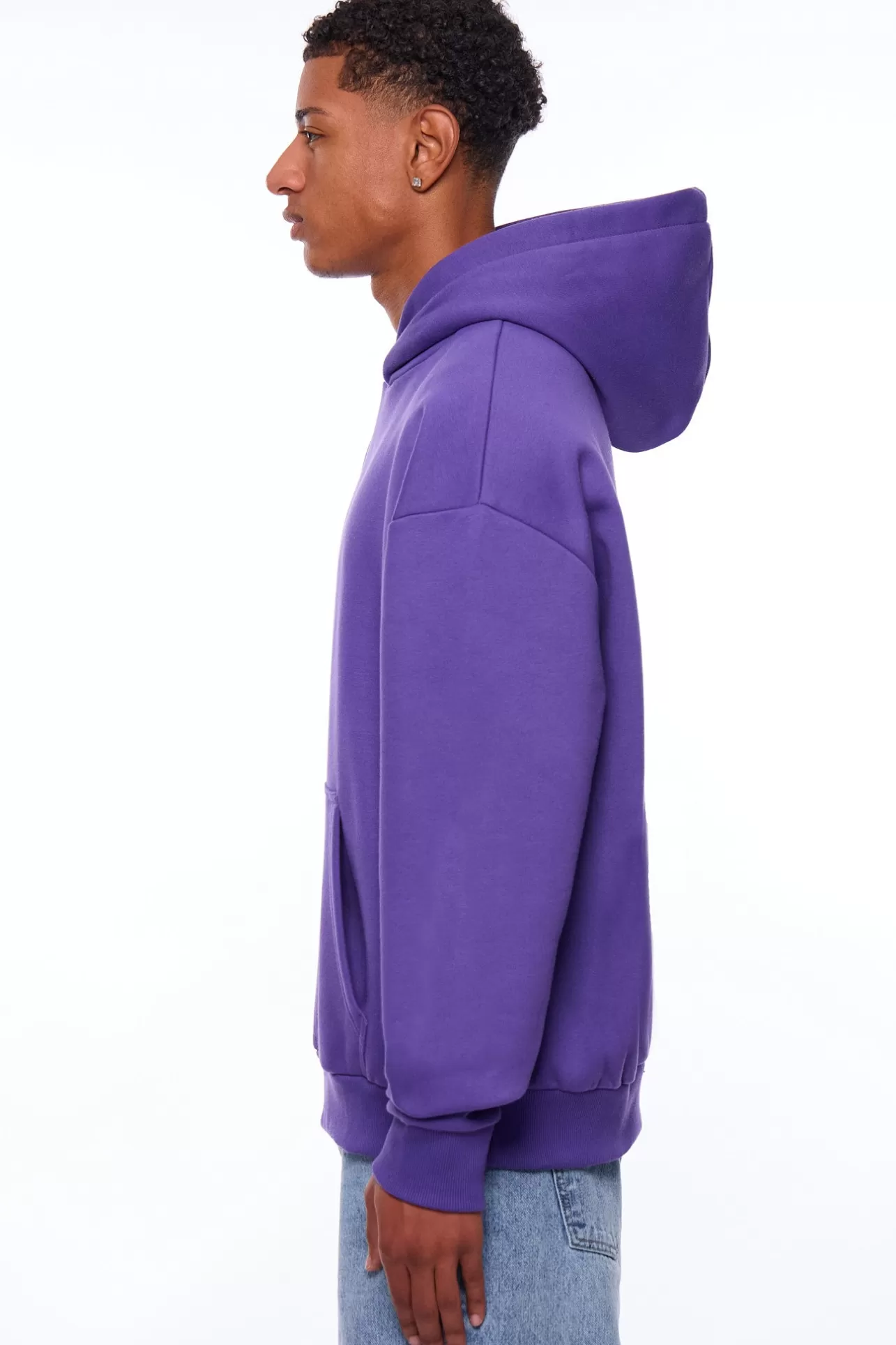 Dropsize HEAVY OVERSIZE MIDDLE LOGO HOODIE PURPLE* Hoodie