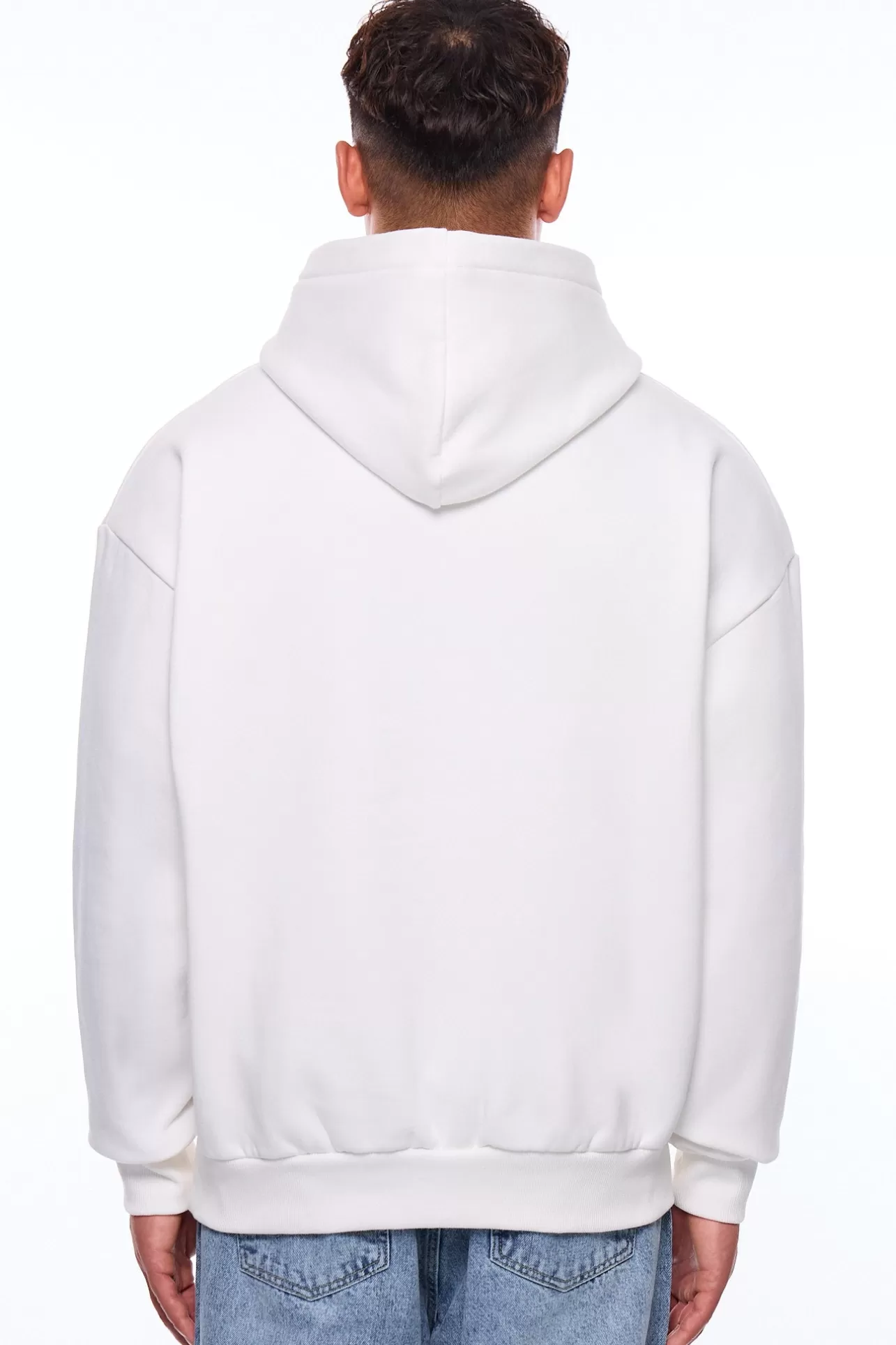 Dropsize HEAVY OVERSIZE MIDDLE RUBBER PATCH HOODIE CREAM WHITE* Hoodie