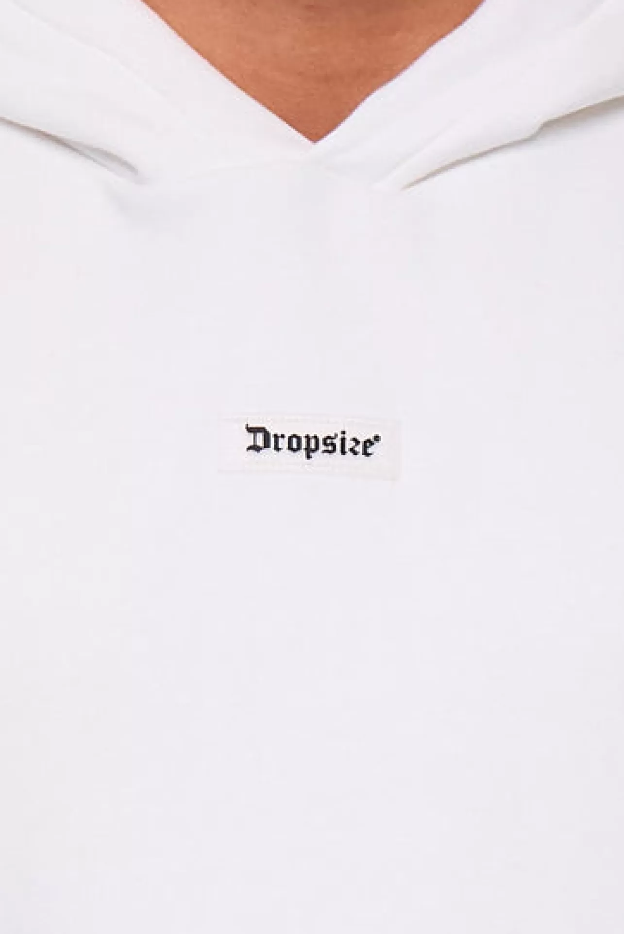 Dropsize HEAVY OVERSIZE MIDDLE RUBBER PATCH HOODIE CREAM WHITE* Hoodie