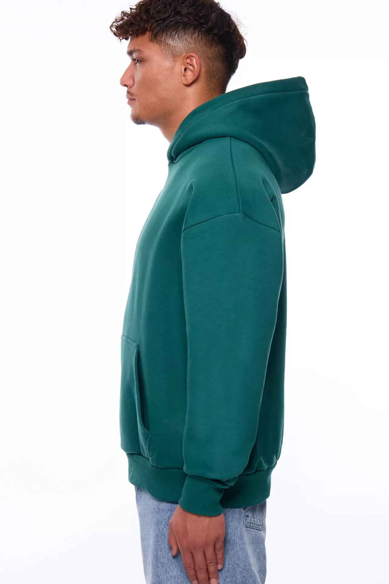 Dropsize HEAVY OVERSIZE MIDDLE RUBBER PATCH HOODIE GREEN* Hoodie
