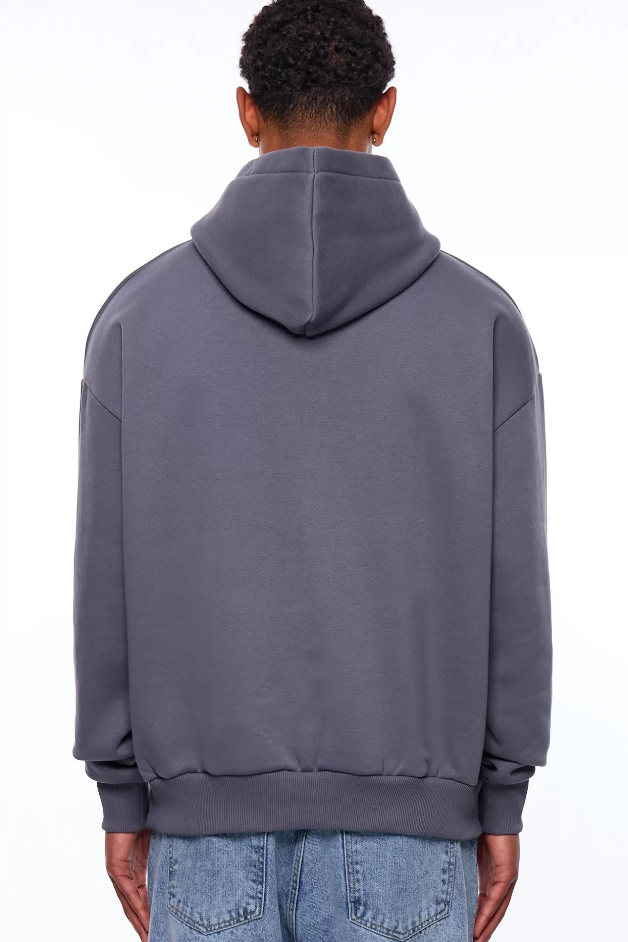 Dropsize HEAVY OVERSIZE MIDDLE RUBBER PATCH HOODIE STEEL GREY* Hoodie