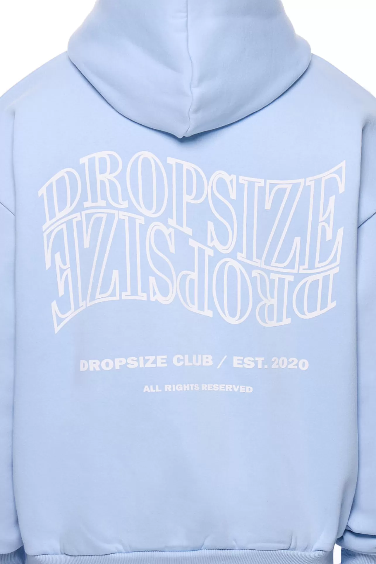 Dropsize HEAVY OVERSIZE MIRRORED LOGO HOODIE BABY BLUE* Hoodie