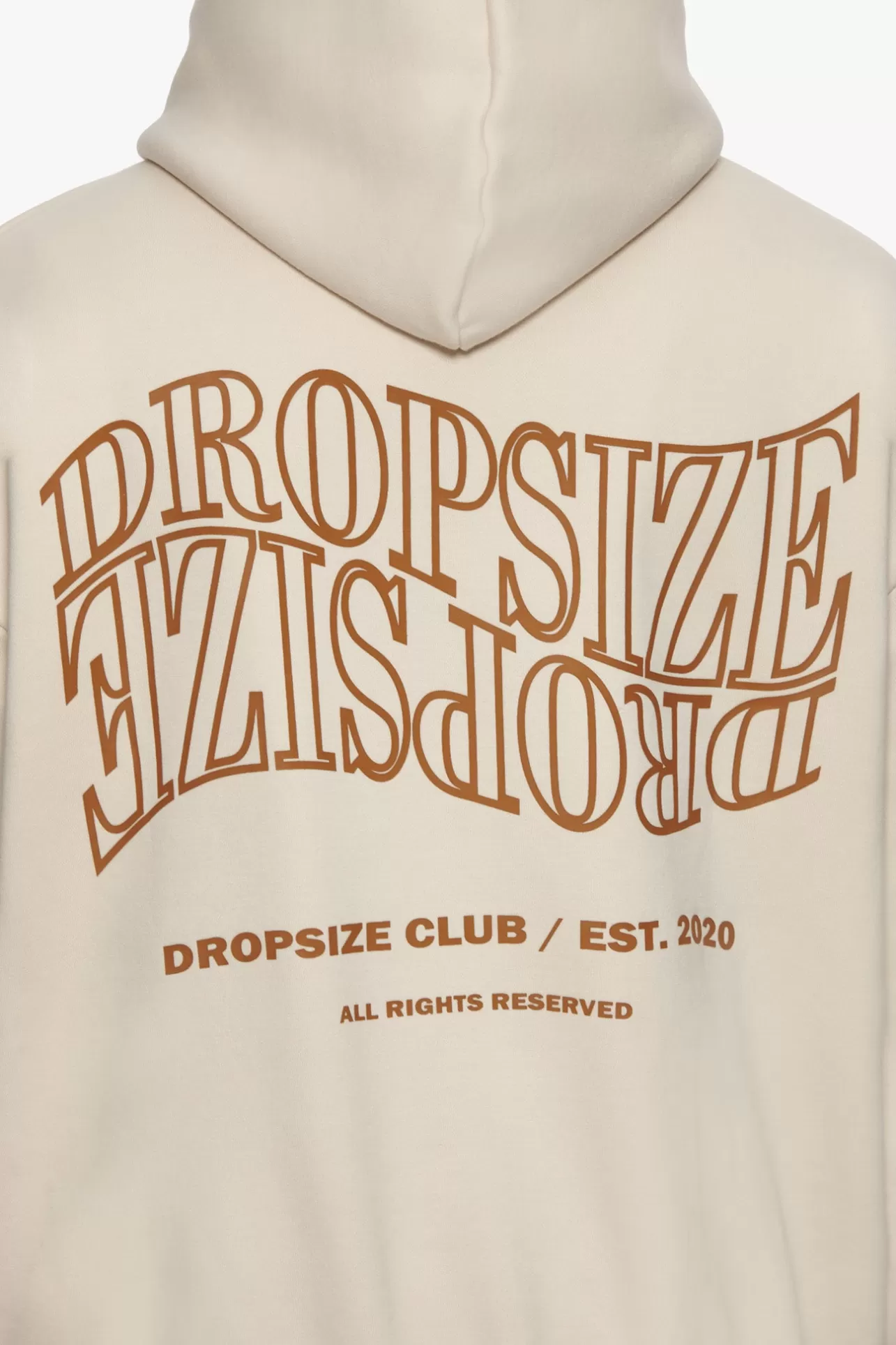 Dropsize HEAVY OVERSIZE MIRRORED LOGO HOODIE COCONUT MILK* Hoodie
