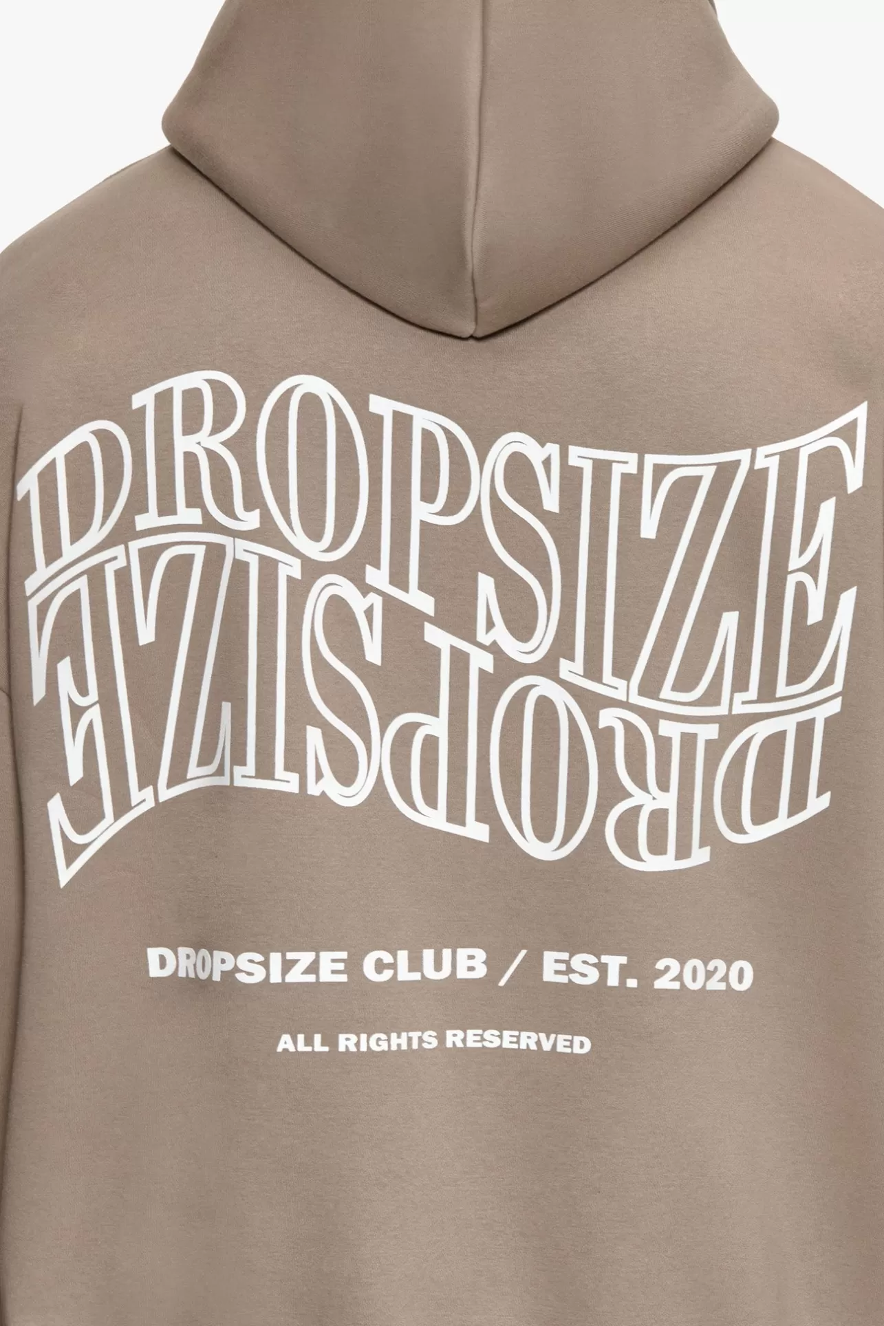 Dropsize HEAVY OVERSIZE MIRRORED LOGO HOODIE SIMPLY TAUPE* Hoodie