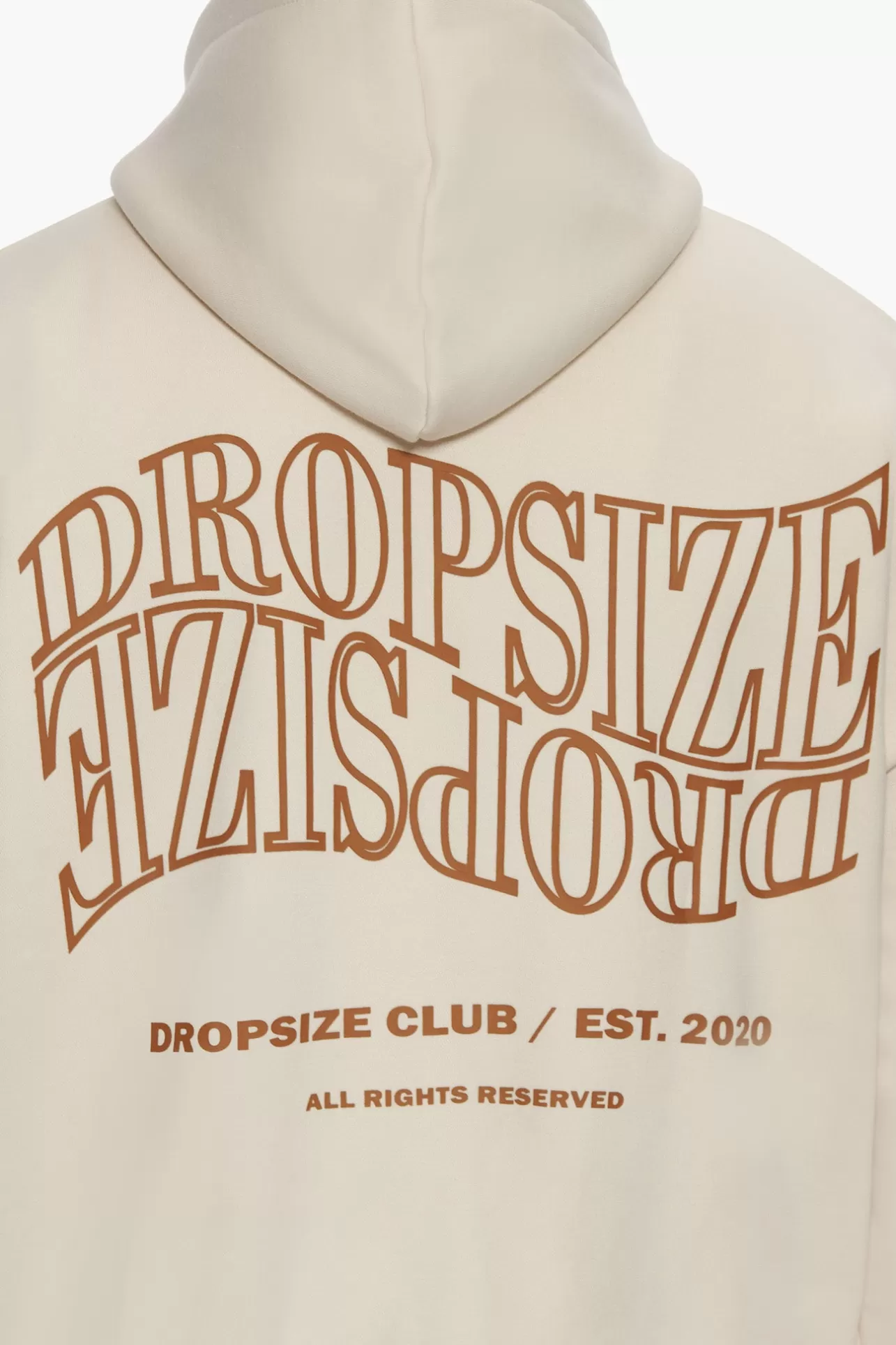 Dropsize HEAVY OVERSIZE MIRRORED LOGO ZIP HOODIE COCONUT MILK* Zips