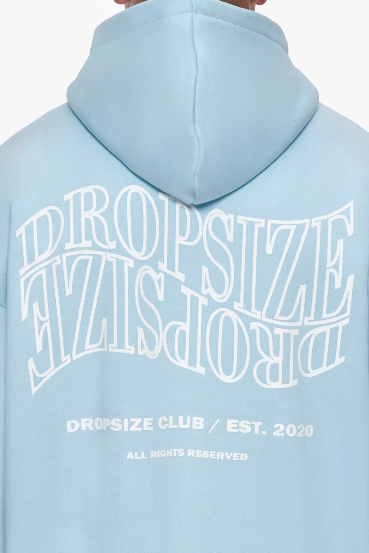 Dropsize HEAVY OVERSIZE MIRRORED LOGO ZIP-HOODIE BABY BLUE* Zips