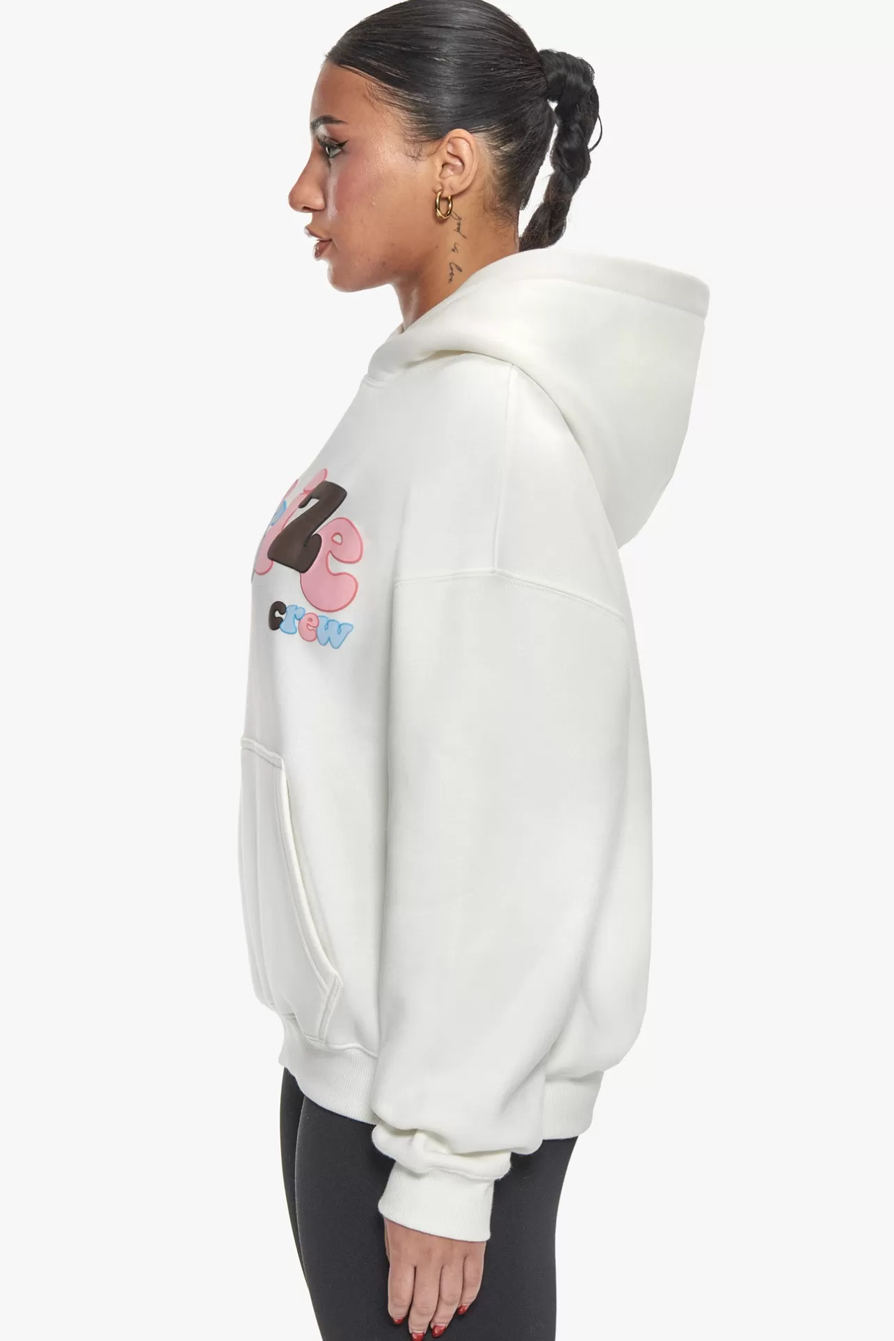 Dropsize HEAVY OVERSIZE MIXED COLOR BUFFER PRINT CREAM WHITE*Women Women