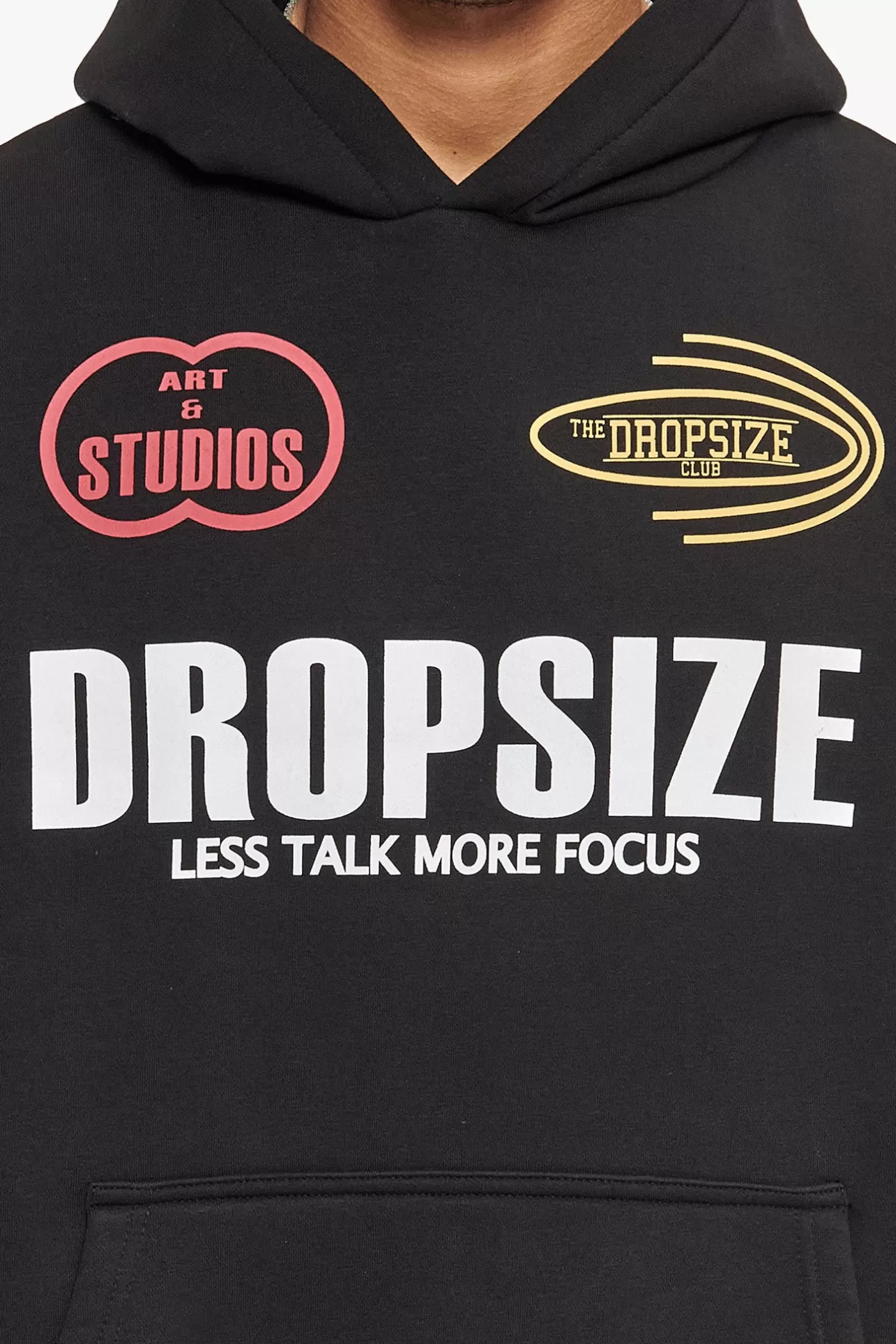 Dropsize HEAVY OVERSIZE MORE FOCUS HOODIE WASHED BLACK* Hoodie
