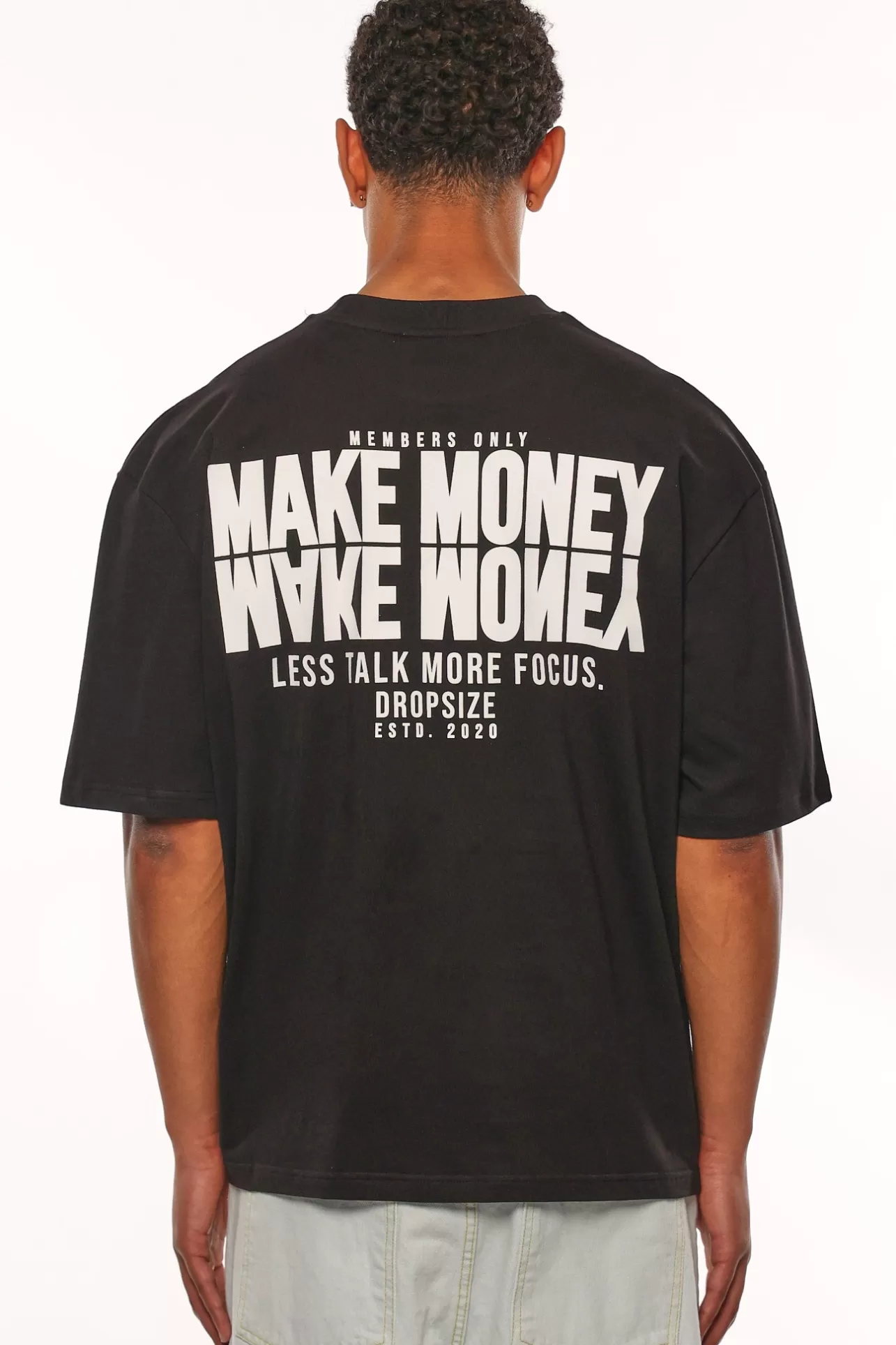 Dropsize HEAVY OVERSIZE MORE FOCUS T-SHIRT BLACK* T Shirt