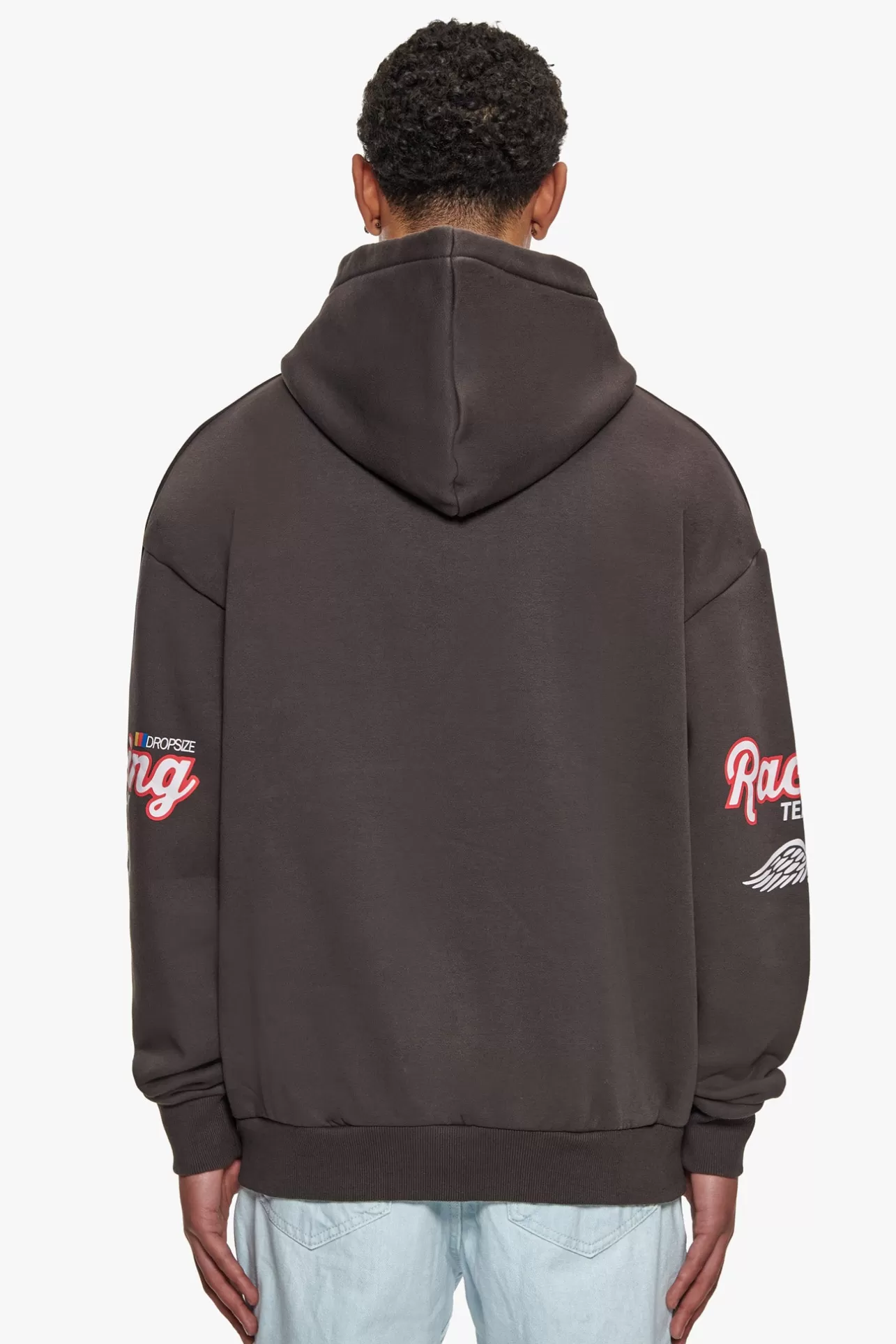 Dropsize HEAVY OVERSIZE MOTORSPORT HOODIE WASHED BLACK* Hoodie