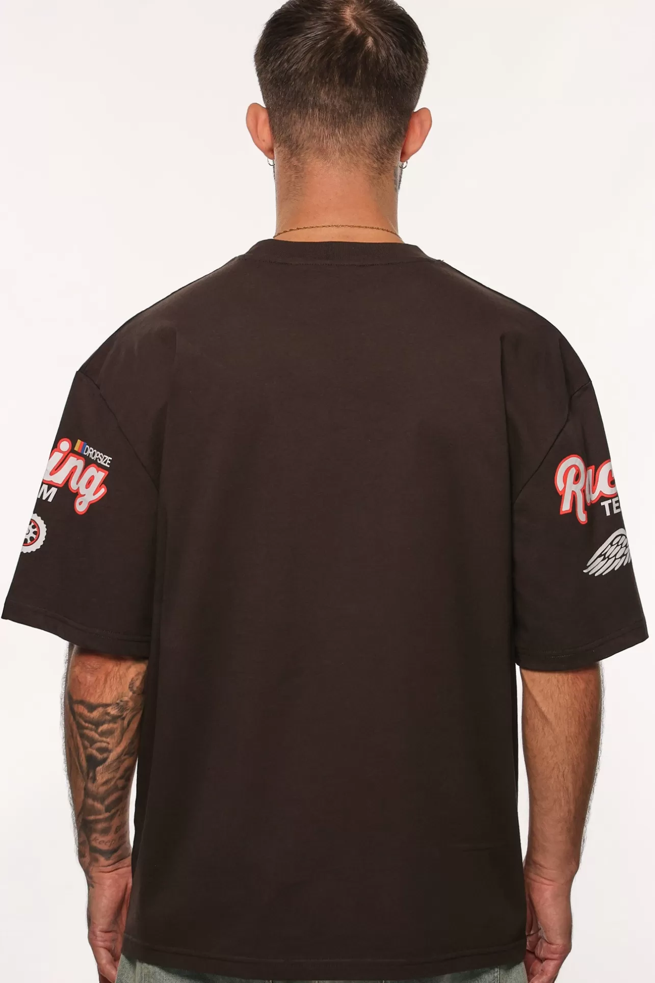 Dropsize HEAVY OVERSIZE MOTORSPORT T-SHIRT WASHED BLACK* T Shirt