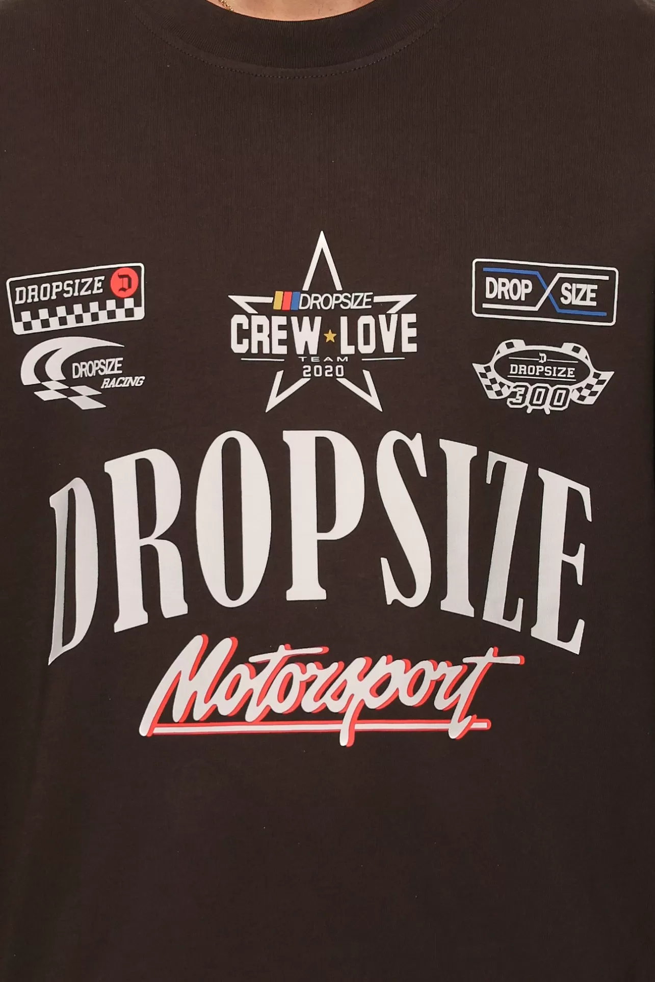 Dropsize HEAVY OVERSIZE MOTORSPORT T-SHIRT WASHED BLACK* T Shirt