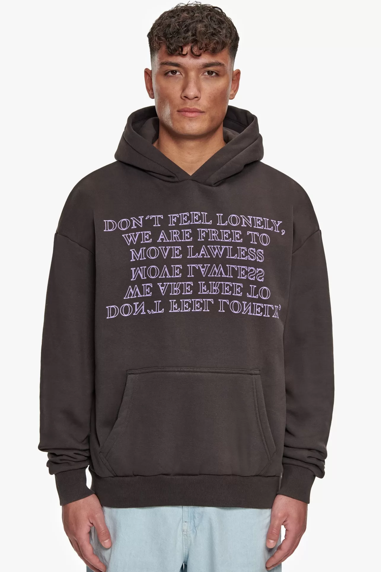 Dropsize HEAVY OVERSIZE MOVE LAWLESS HOODIE WASHED BLACK* Hoodie
