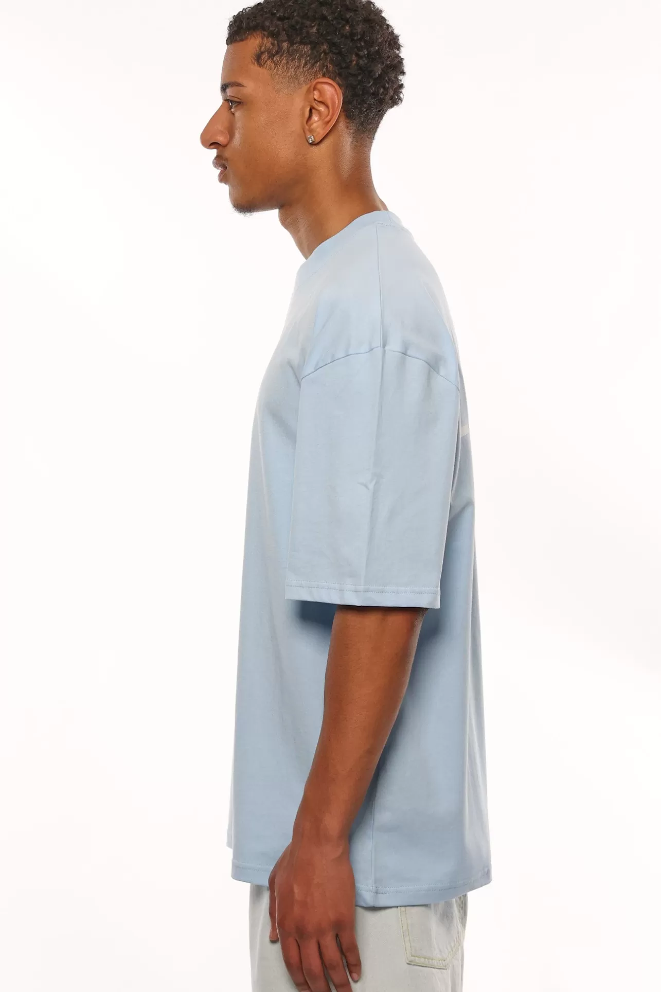 Dropsize HEAVY OVERSIZE MOVING FORWARD T-SHIRT BABY BLUE* T Shirt