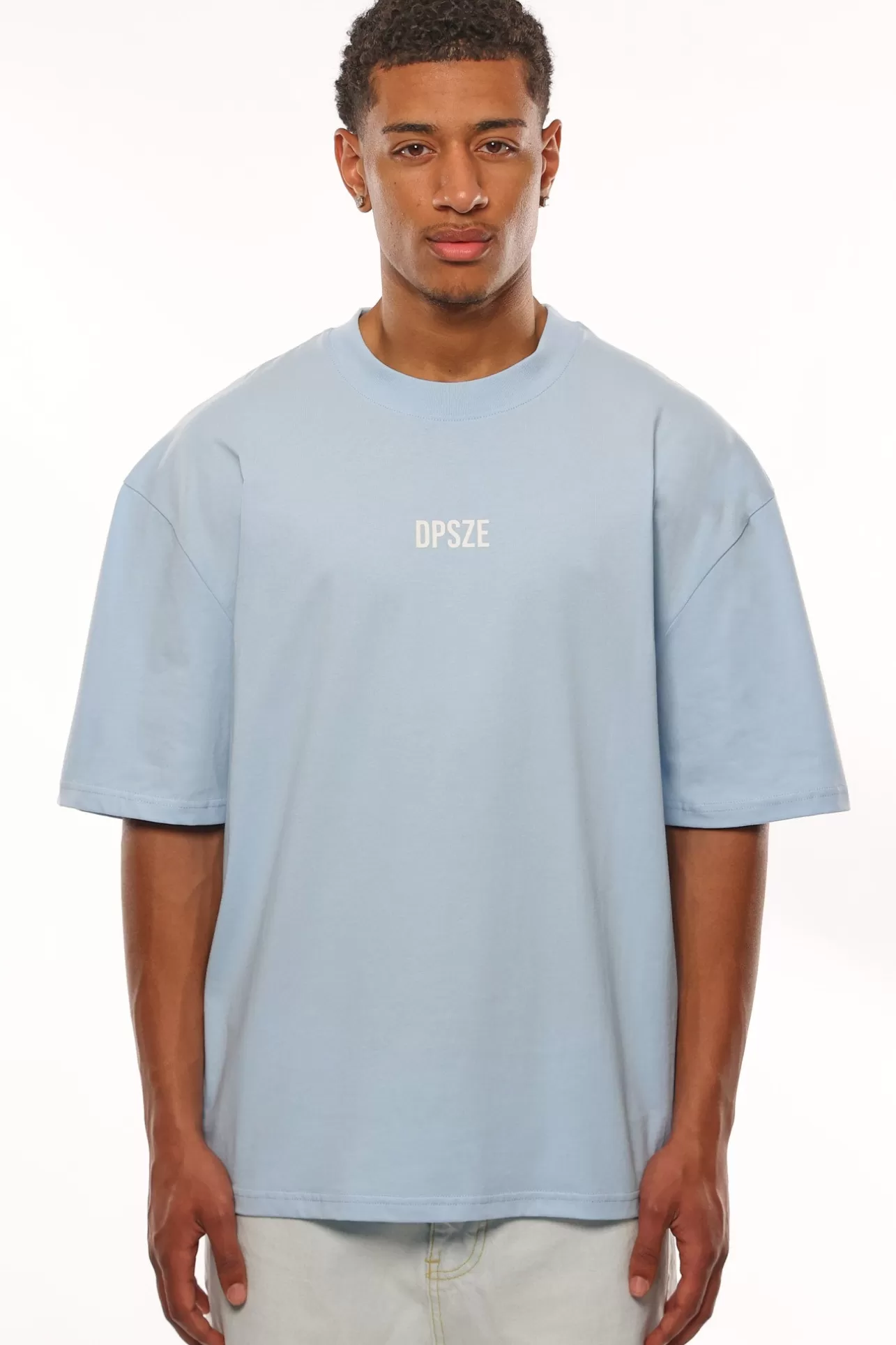 Dropsize HEAVY OVERSIZE MOVING FORWARD T-SHIRT BABY BLUE* T Shirt