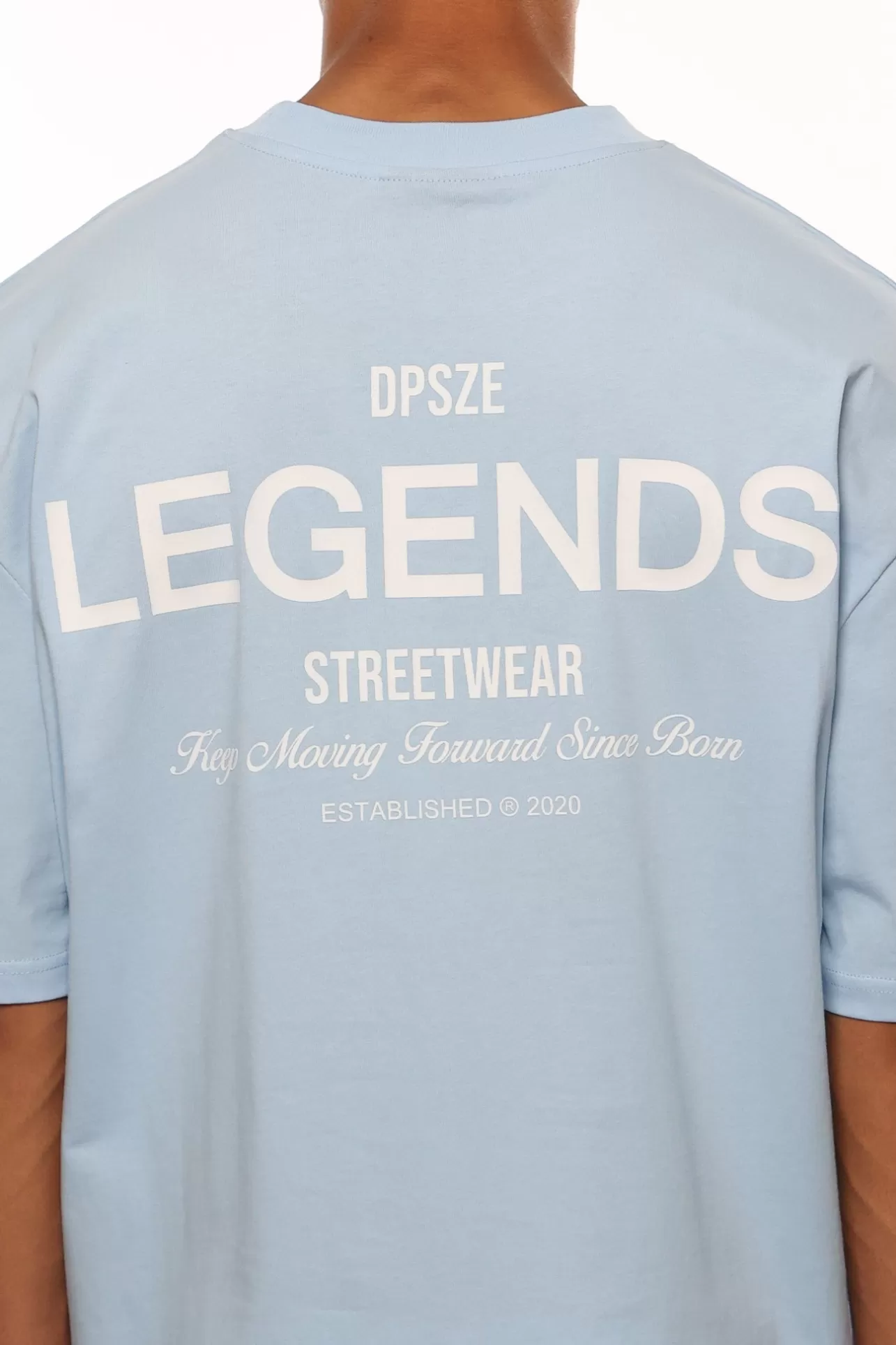 Dropsize HEAVY OVERSIZE MOVING FORWARD T-SHIRT BABY BLUE* T Shirt