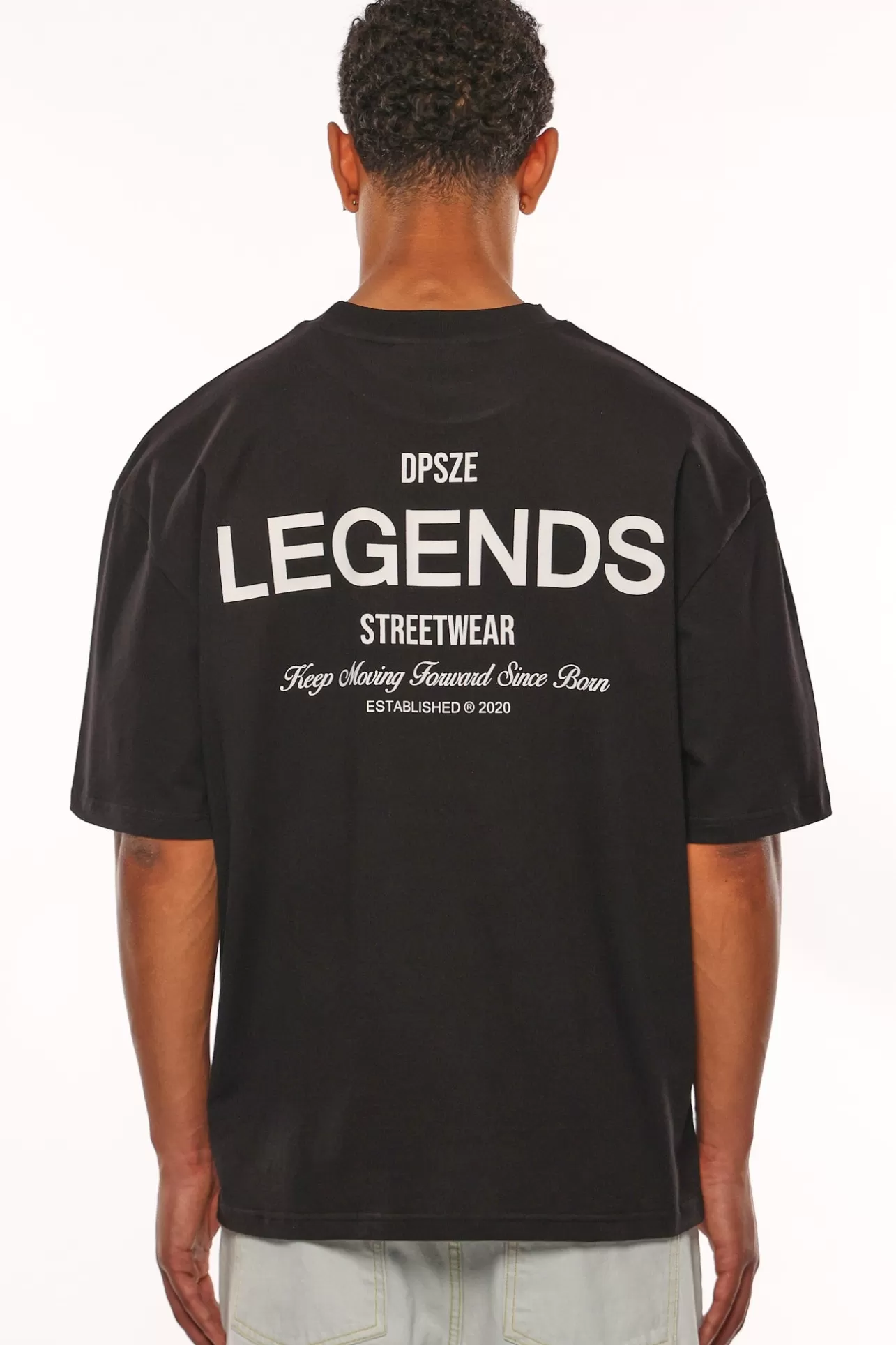 Dropsize HEAVY OVERSIZE MOVING FORWARD T-SHIRT BLACK* T Shirt