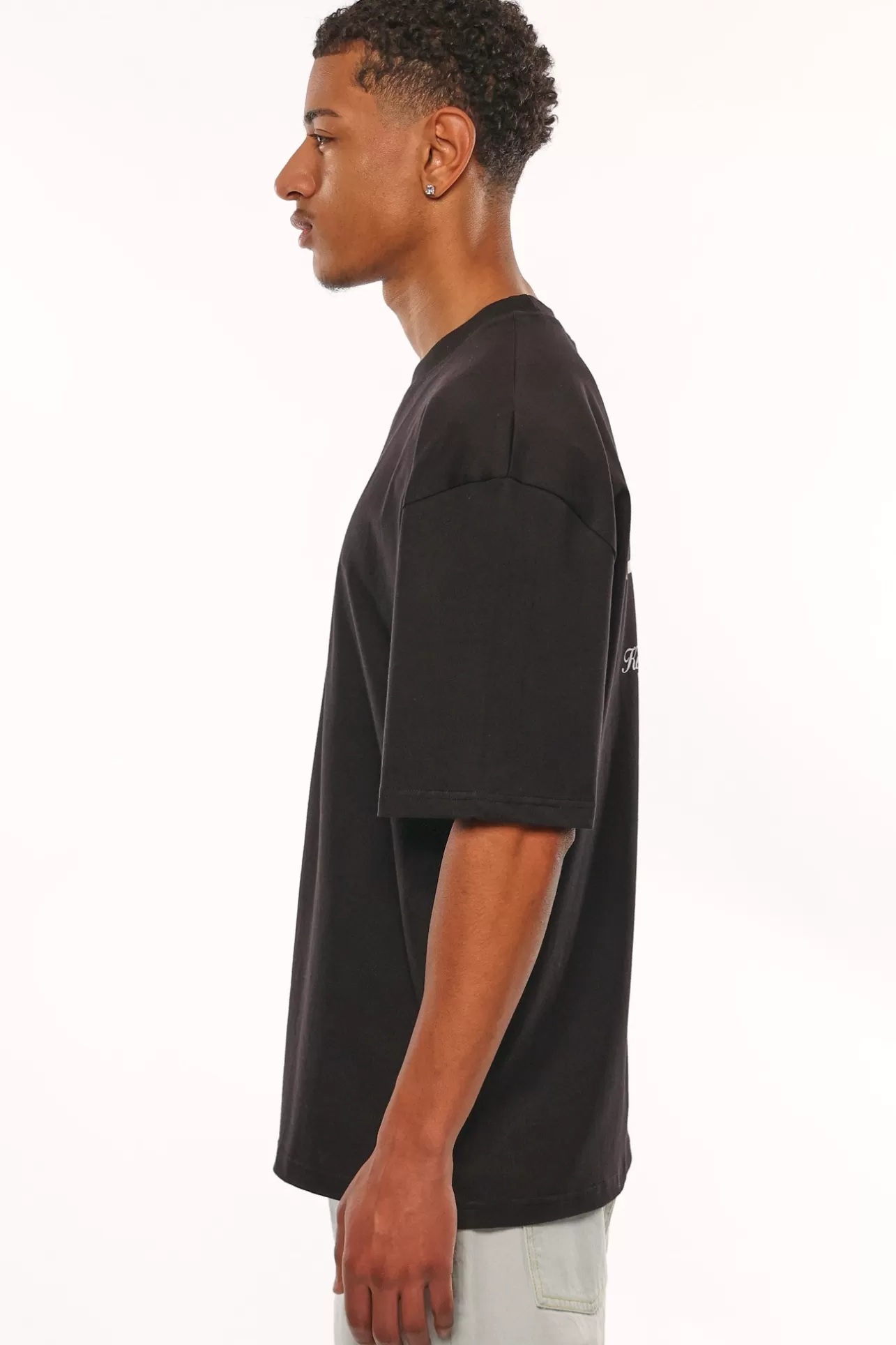 Dropsize HEAVY OVERSIZE MOVING FORWARD T-SHIRT BLACK* T Shirt