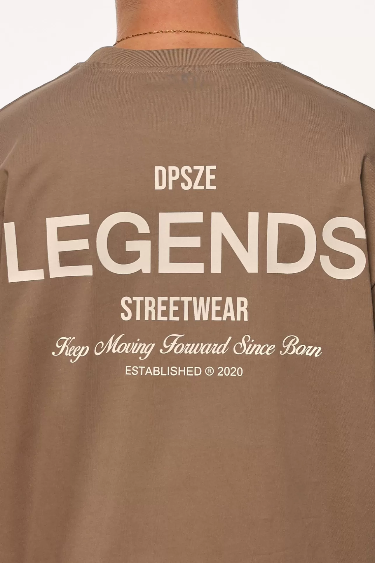 Dropsize HEAVY OVERSIZE MOVING FORWARD T-SHIRT SILVER MINK* T Shirt