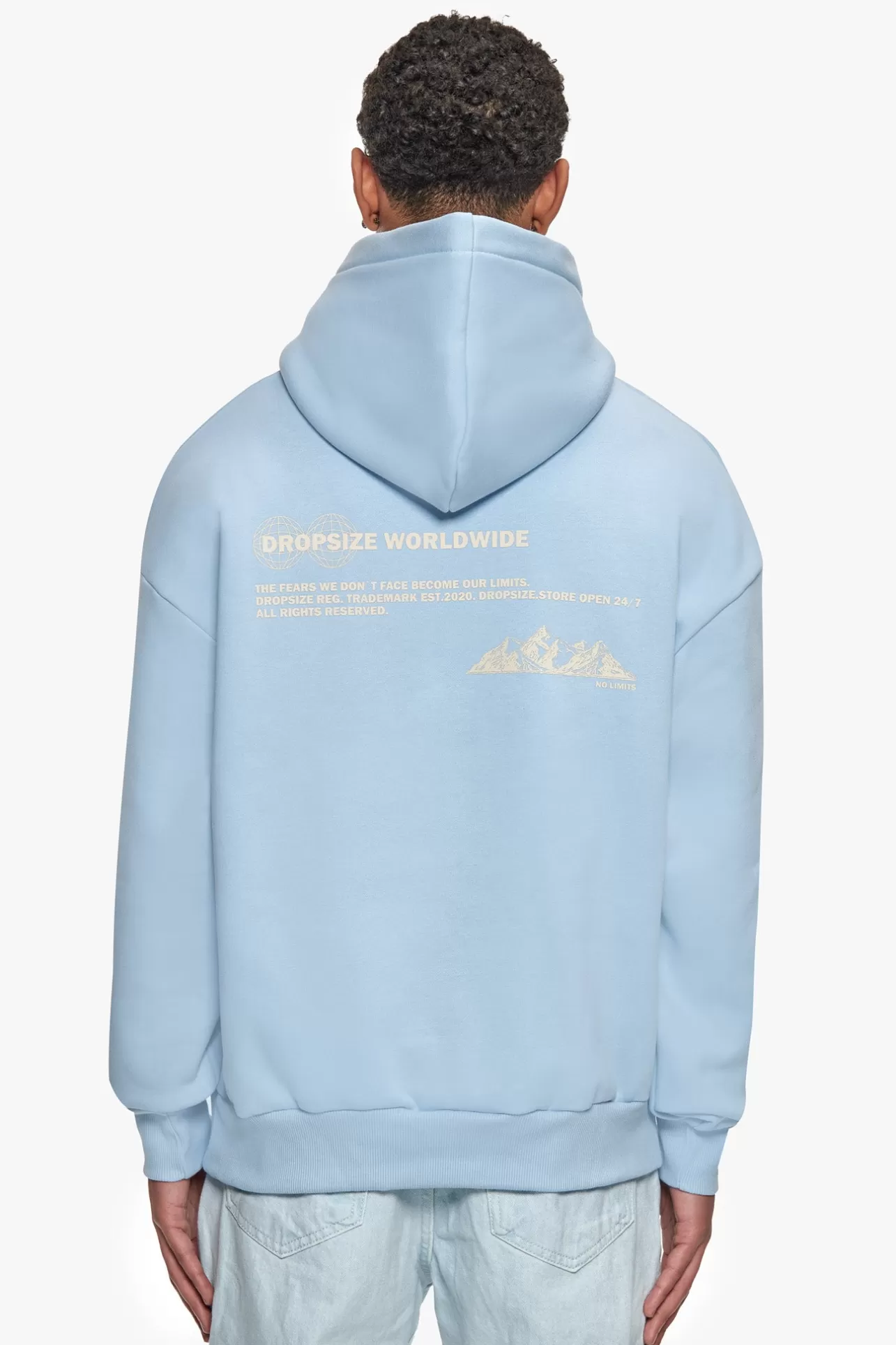 Dropsize HEAVY OVERSIZE NO LIMITS HOODIE BABY BLUE* Hoodie