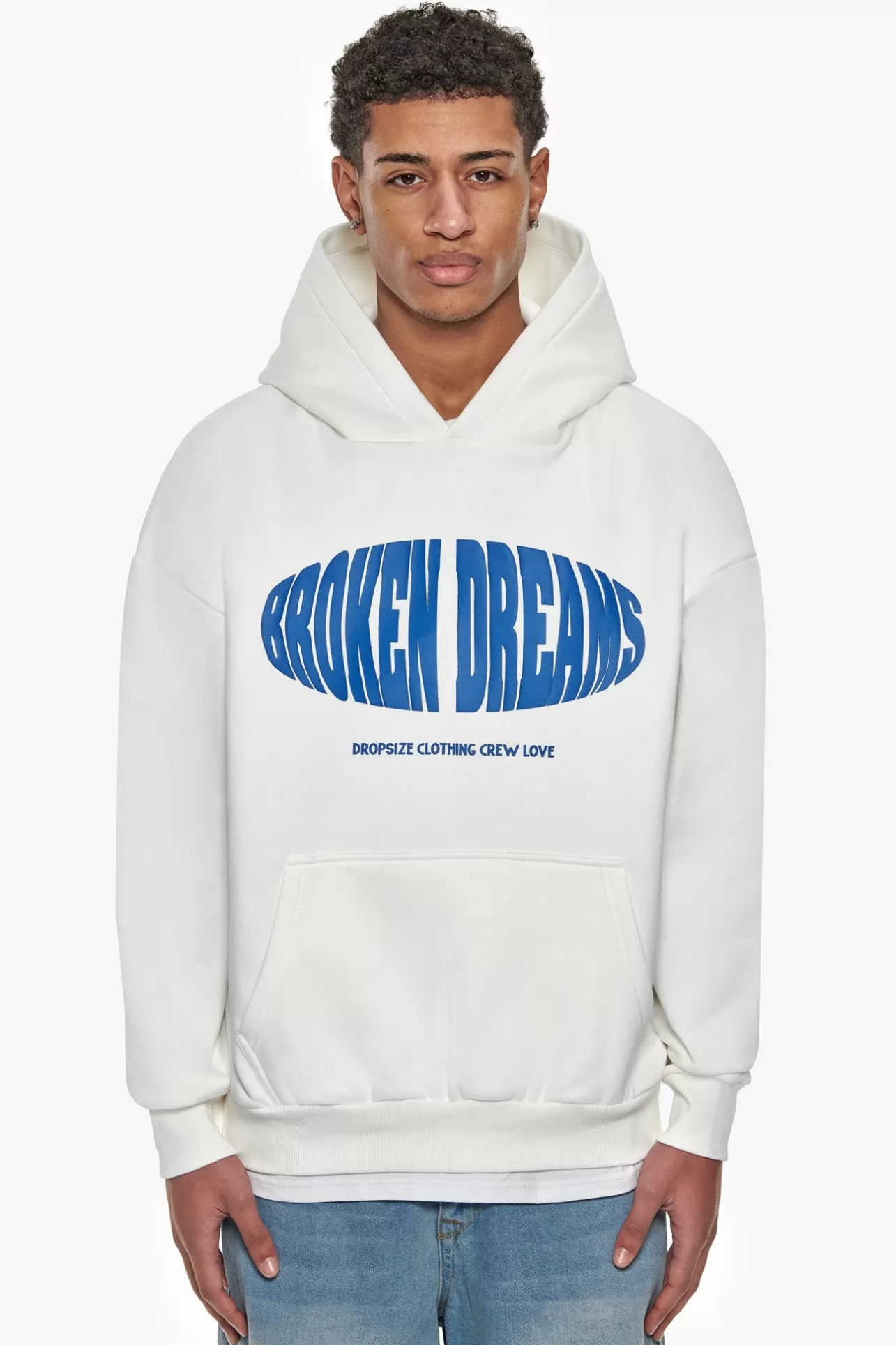 Dropsize HEAVY OVERSIZE OVAL BROKEN DREAMS HOODIE CREAM WHITE* Hoodie
