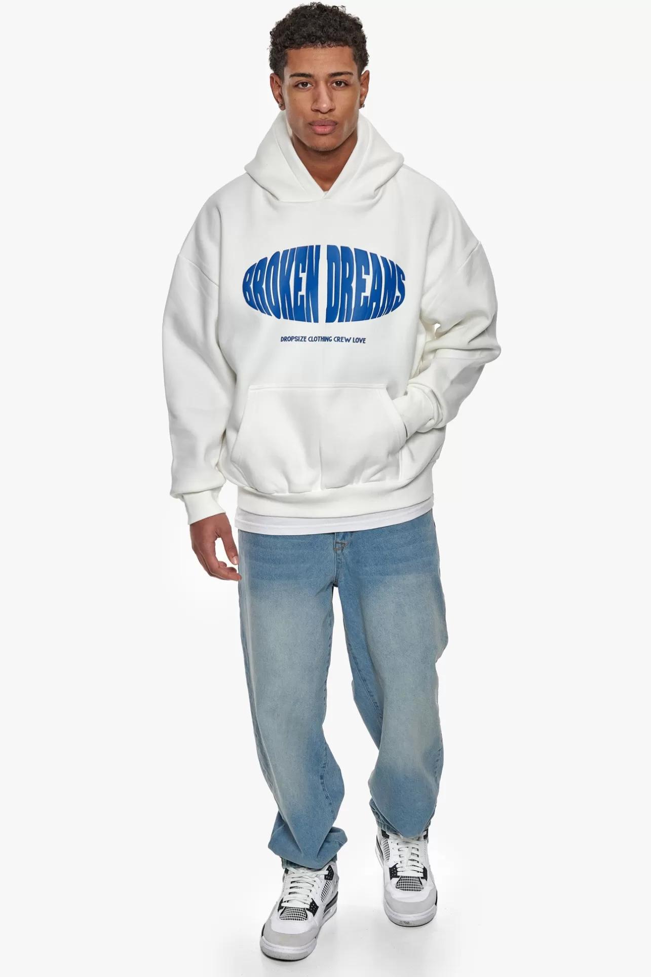 Dropsize HEAVY OVERSIZE OVAL BROKEN DREAMS HOODIE CREAM WHITE* Hoodie