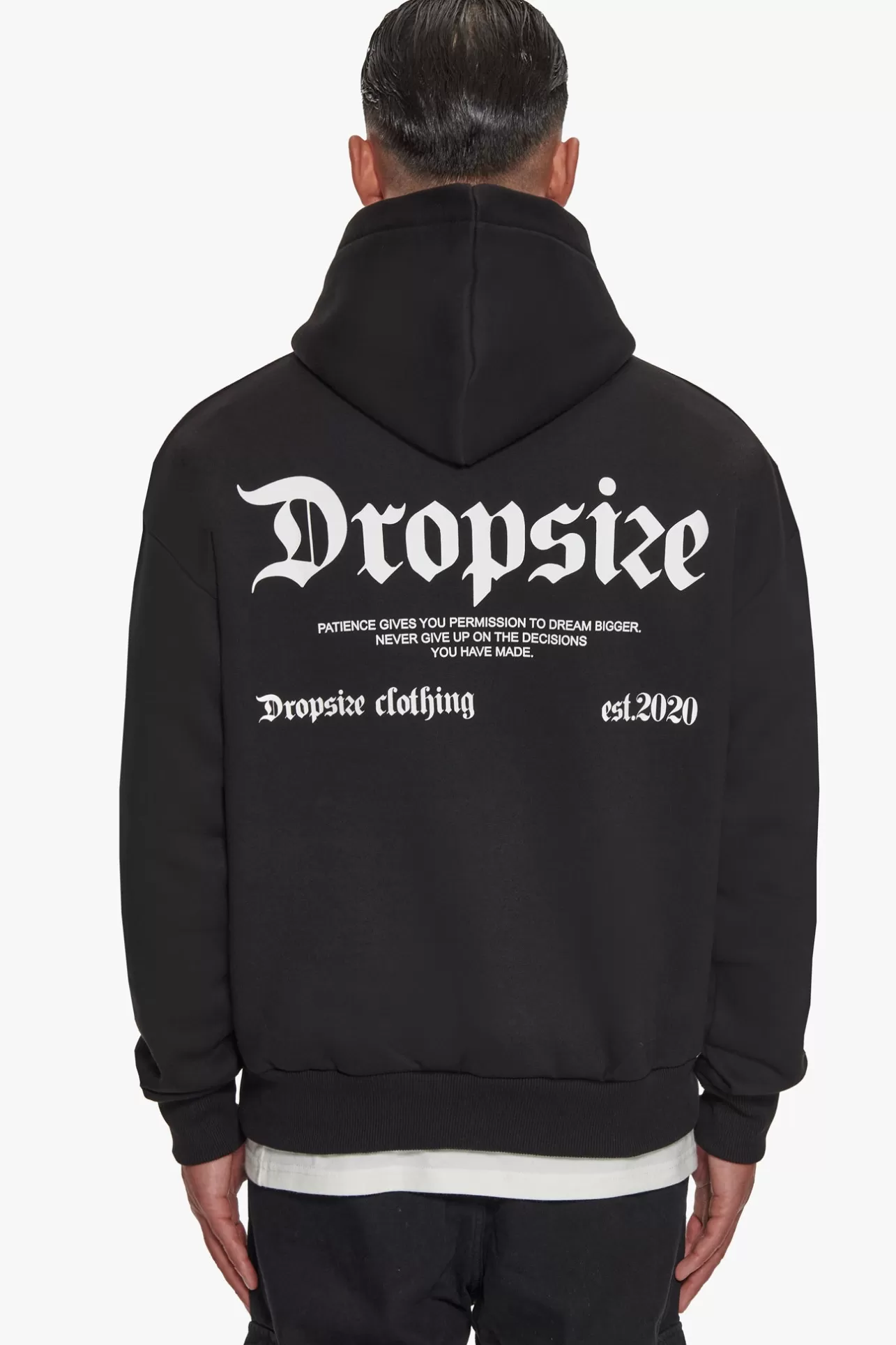 Dropsize HEAVY OVERSIZE PATIENCE HOODIE BLACK* Hoodie
