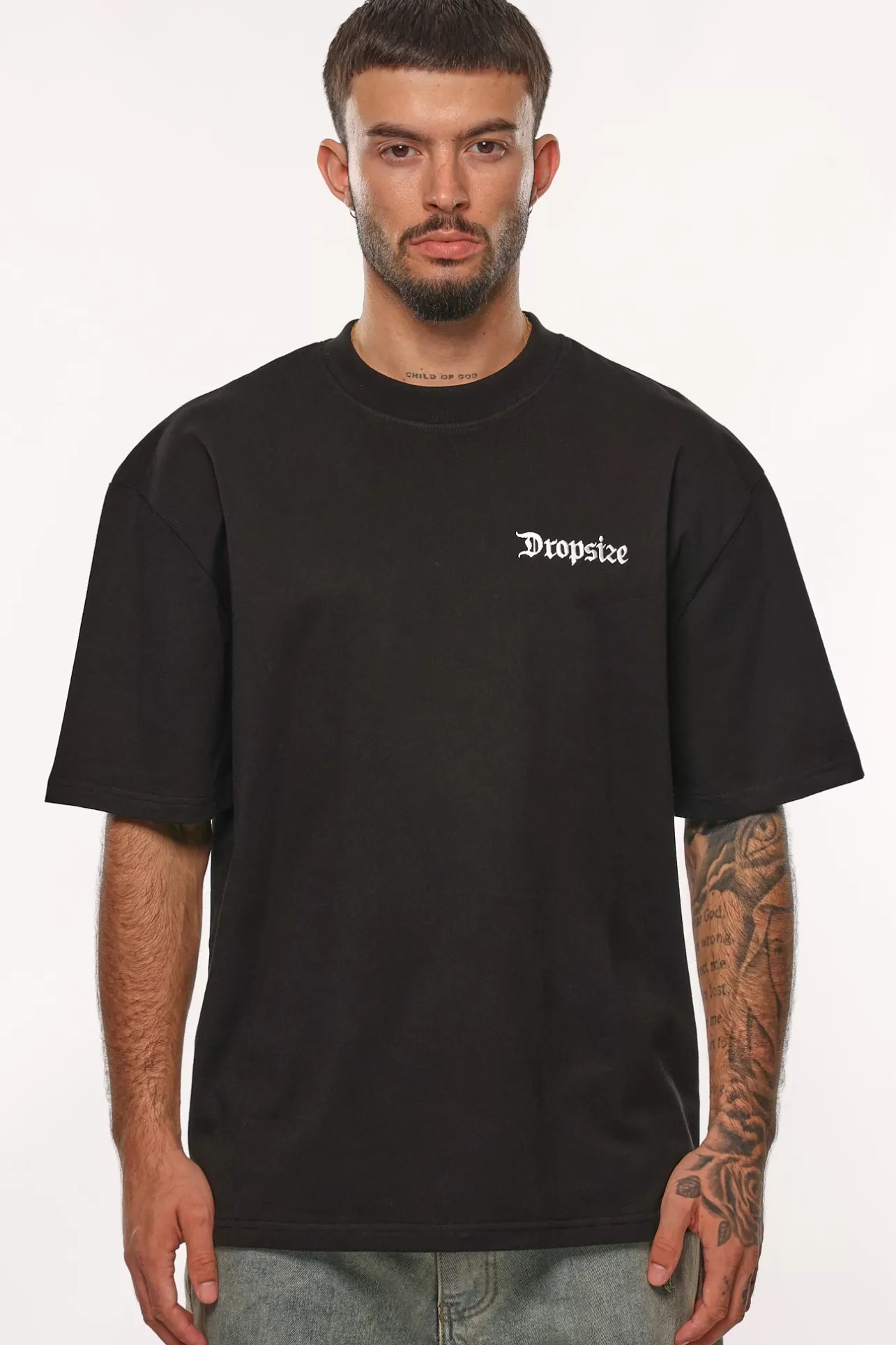 Dropsize HEAVY OVERSIZE PATIENCE T-SHIRT BLACK* T Shirt