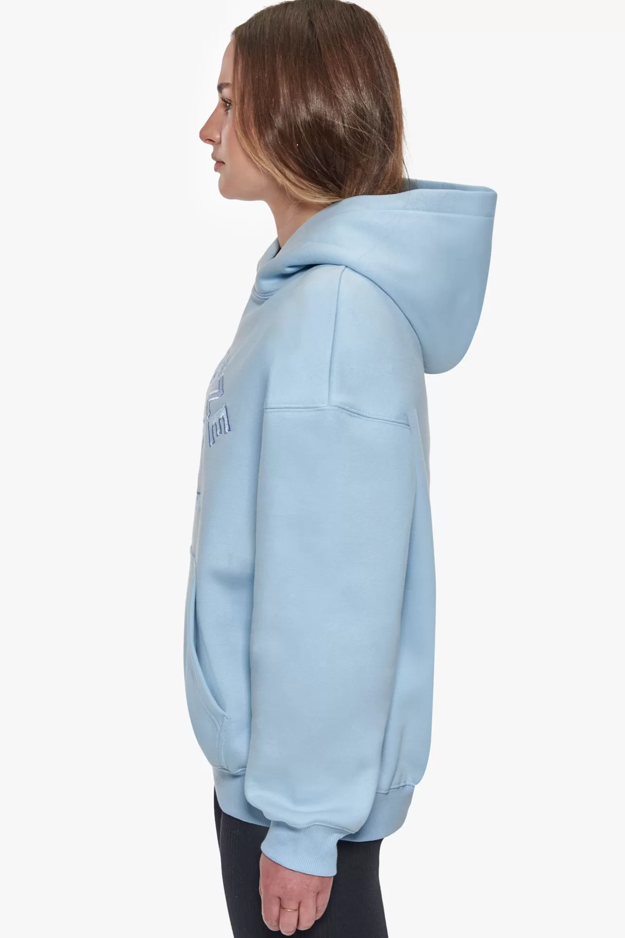 Dropsize HEAVY OVERSIZE PRAY LOVE HUSTLE EMBO HOODIE BABY BLUE*Women Women