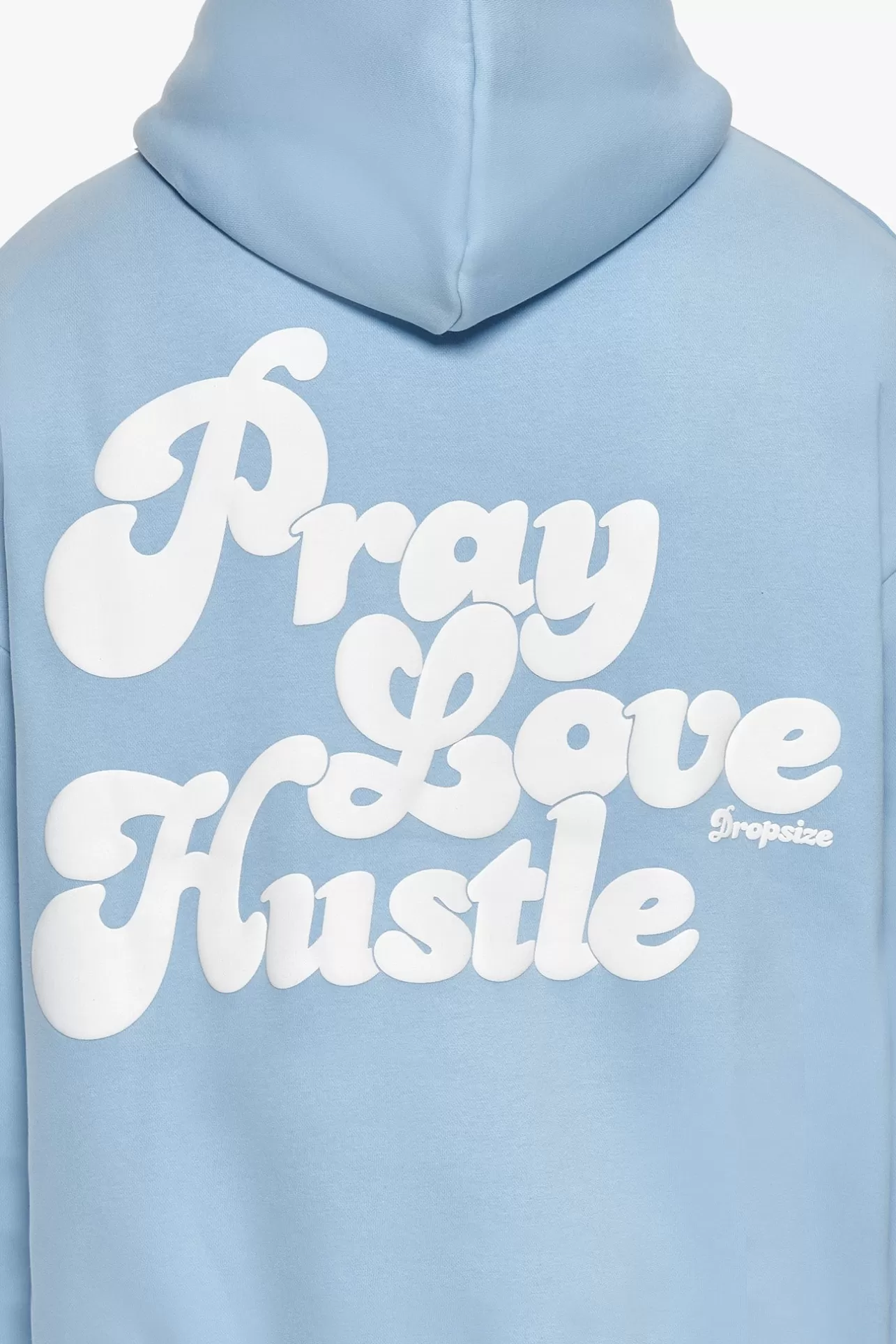 Dropsize HEAVY OVERSIZE PRAY LOVE HUSTLE HOODIE BABY BLUE* Hoodie