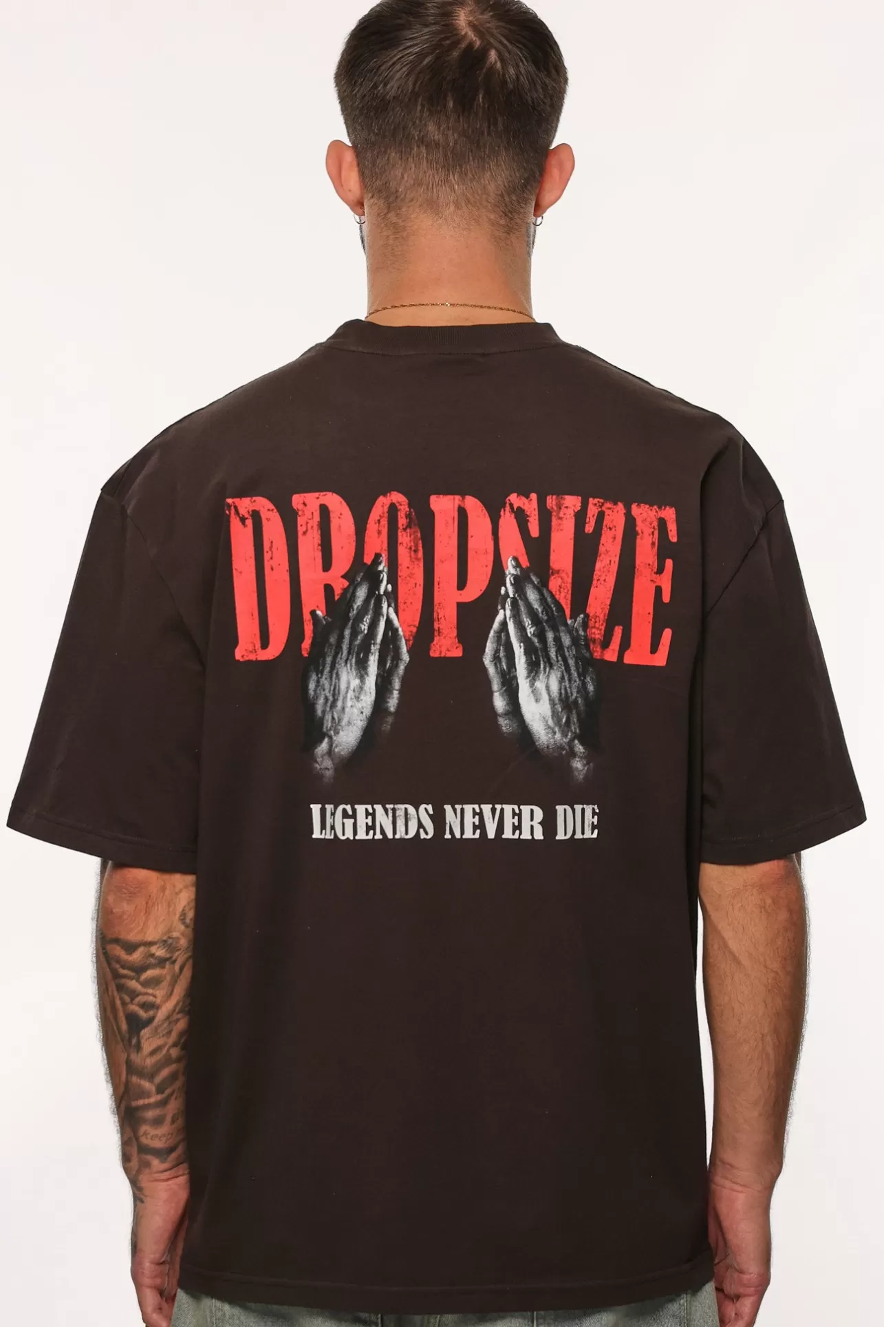 Dropsize HEAVY OVERSIZE PRAY T-SHIRT WASHED BLACK* T Shirt