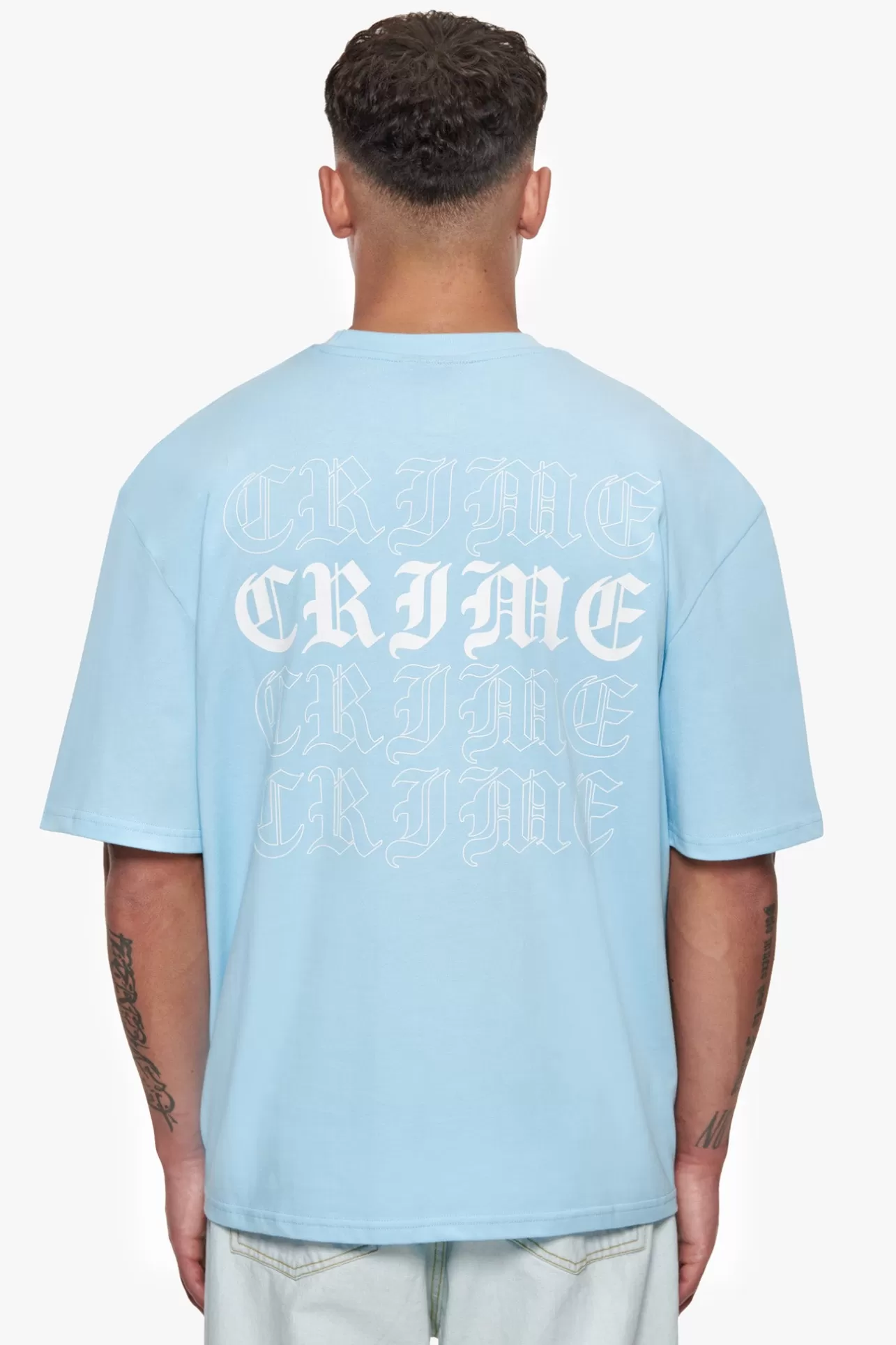 Dropsize HEAVY OVERSIZE QUAD CRIME T-SHIRT BABY BLUE* T Shirt