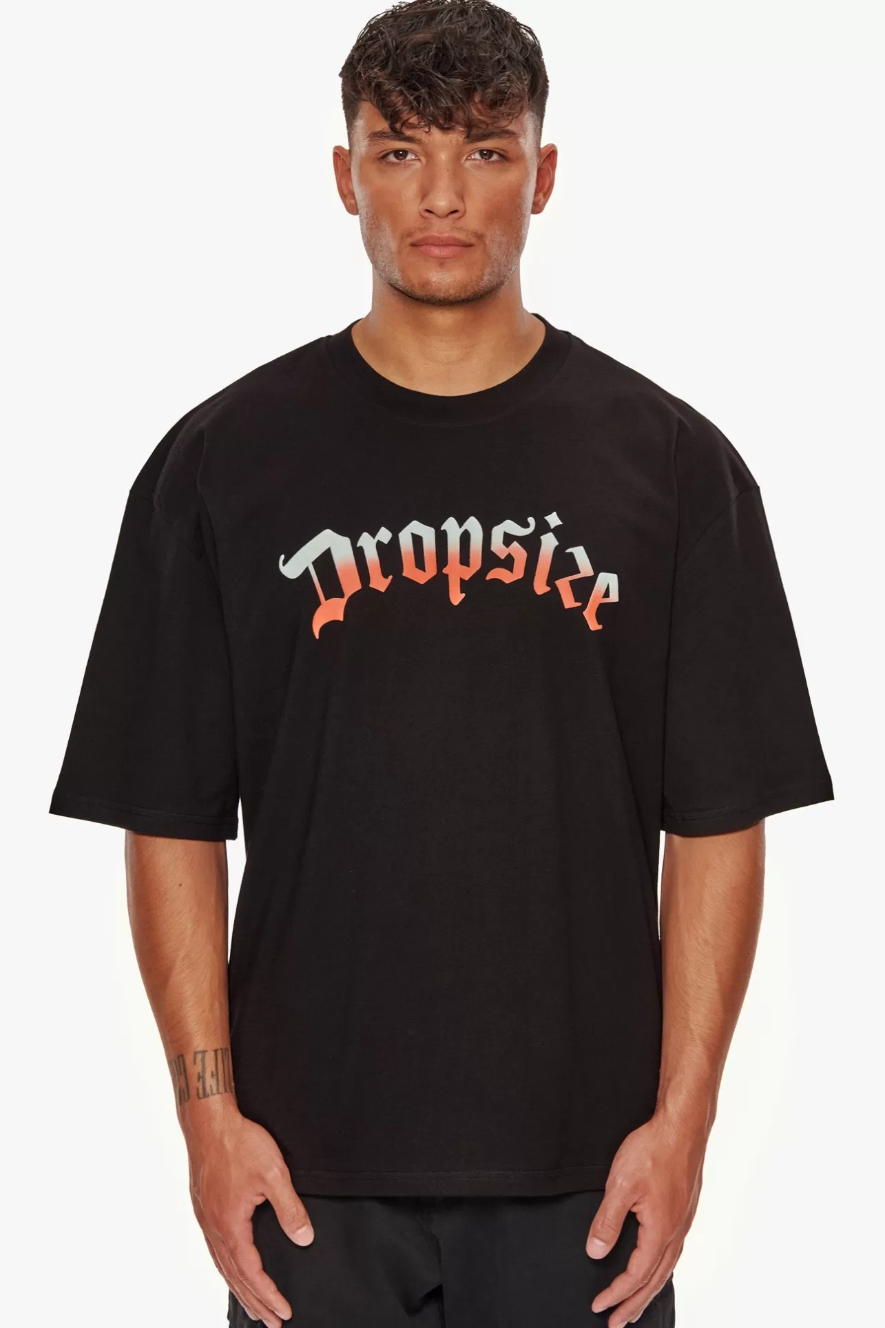 Dropsize HEAVY OVERSIZE RAINBOW T-SHIRT BLACK* T Shirt