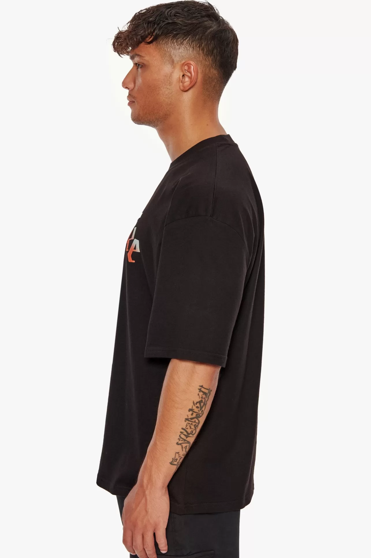 Dropsize HEAVY OVERSIZE RAINBOW T-SHIRT BLACK* T Shirt