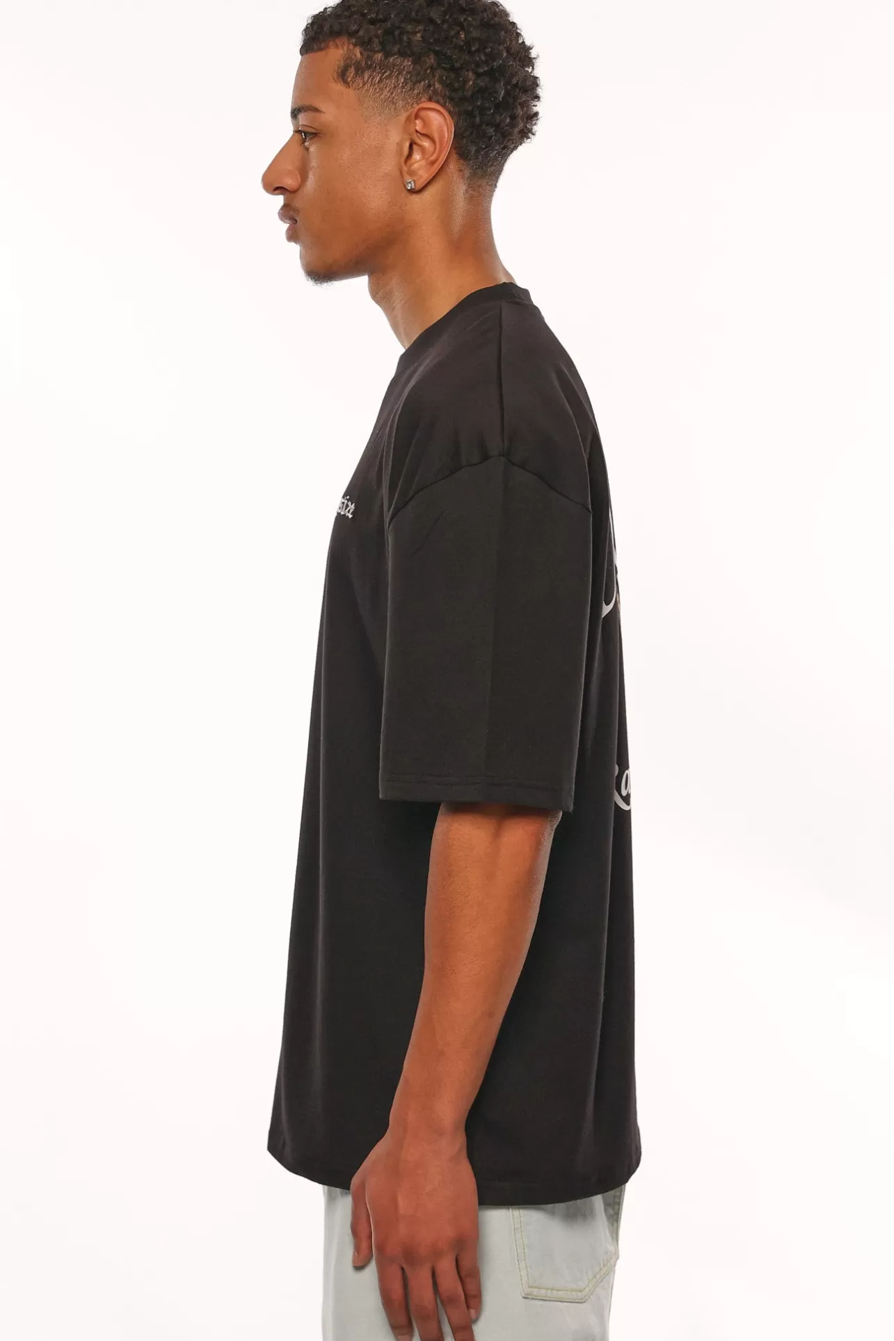 Dropsize HEAVY OVERSIZE RAISED IN HEAVEN T-SHIRT BLACK* T Shirt