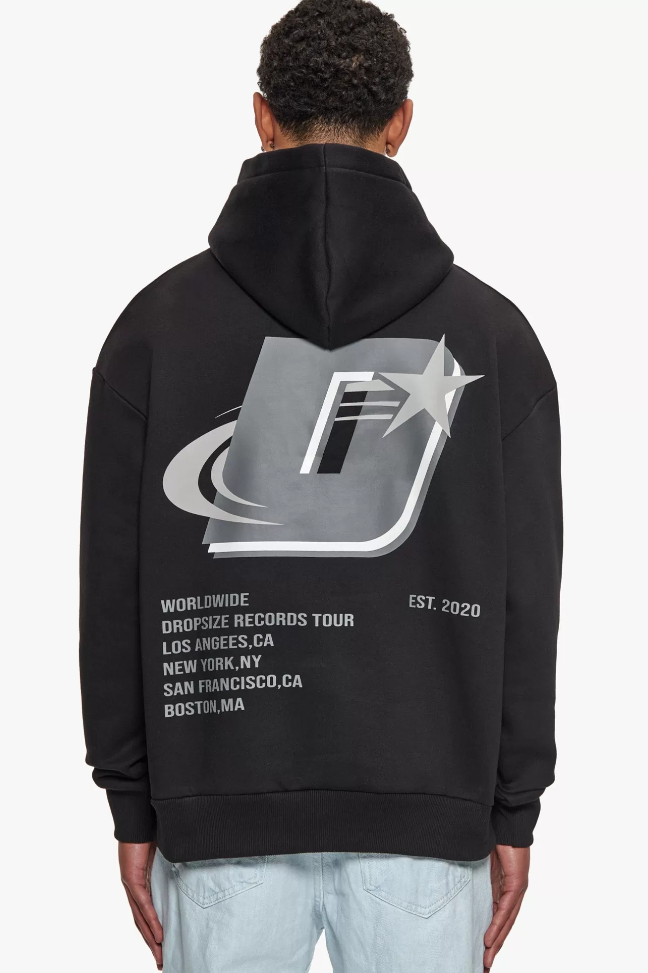 Dropsize HEAVY OVERSIZE RECORDS TOUR HOODIE BLACK* Hoodie