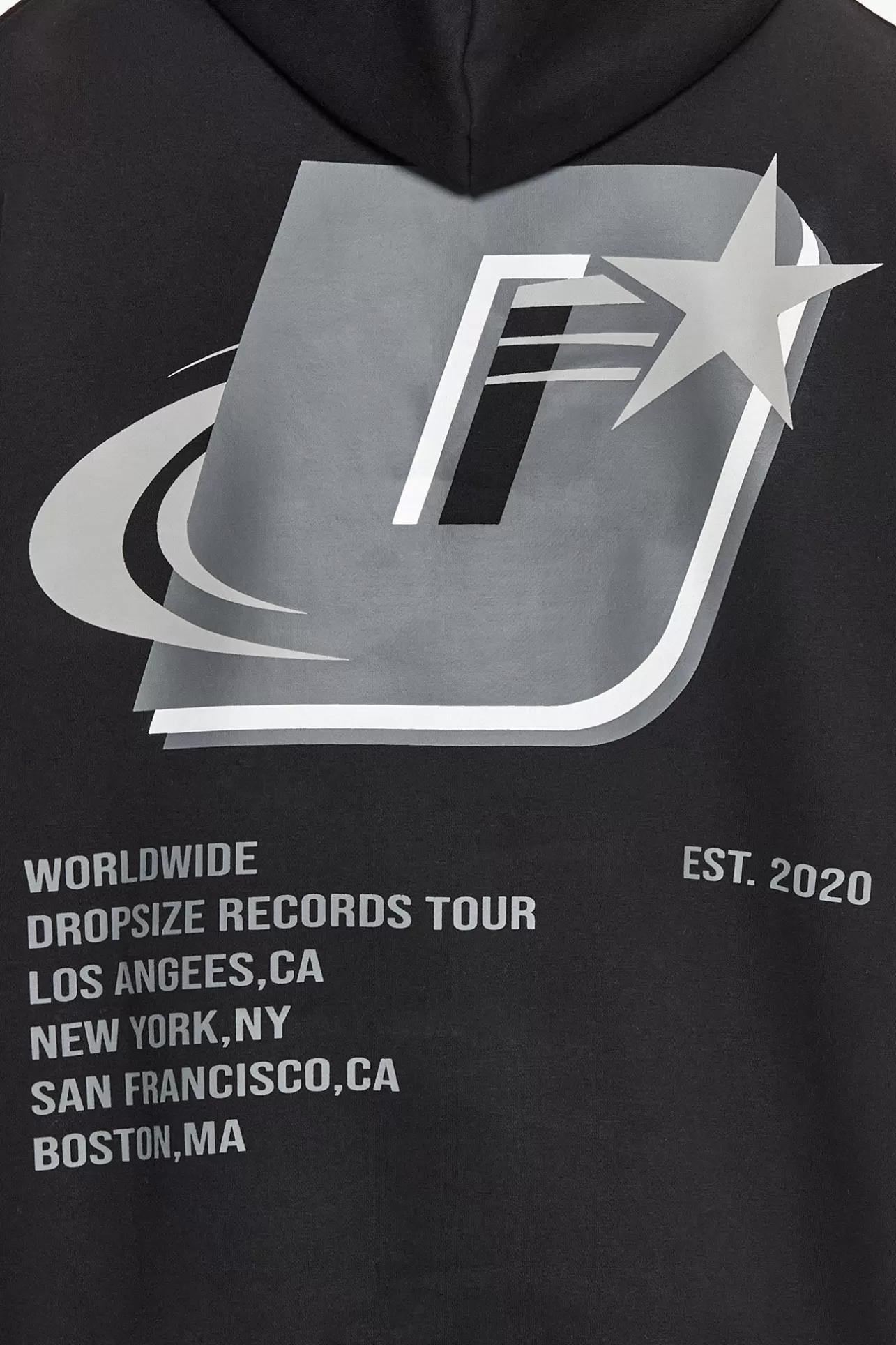 Dropsize HEAVY OVERSIZE RECORDS TOUR HOODIE BLACK* Hoodie