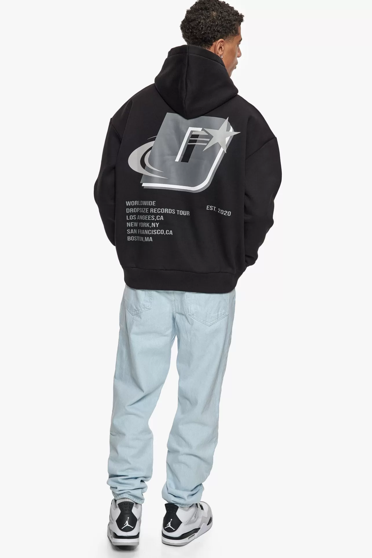 Dropsize HEAVY OVERSIZE RECORDS TOUR HOODIE BLACK* Hoodie