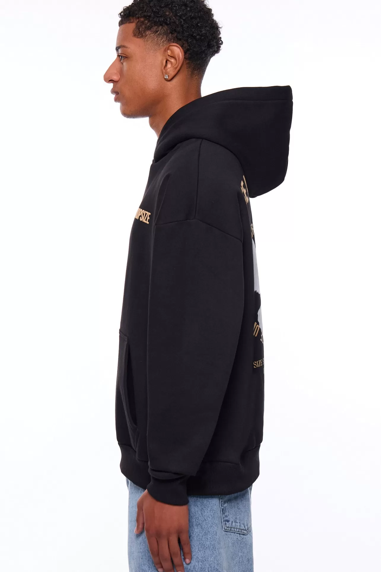 Dropsize HEAVY OVERSIZE RISE ABOVE HOODIE BLACK* Hoodie