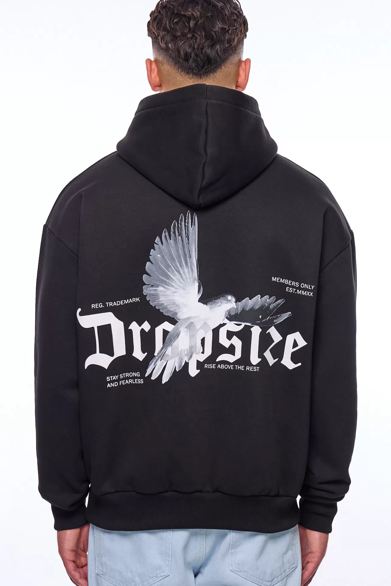 Dropsize HEAVY OVERSIZE RISE ABOVE THE REST BLACK* Hoodie