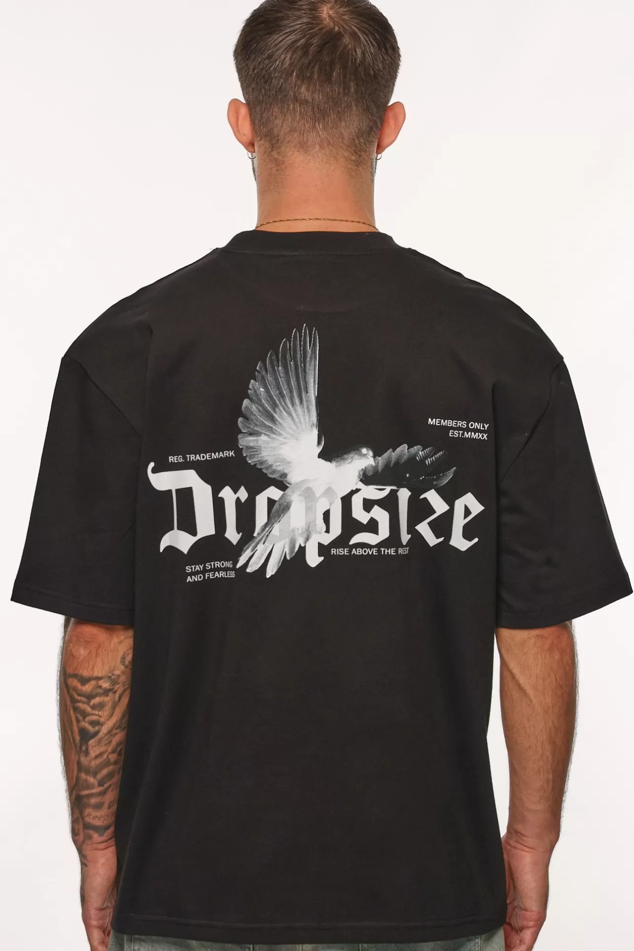 Dropsize HEAVY OVERSIZE RISE ABOVE THE REST T-SHIRT BLACK* T Shirt